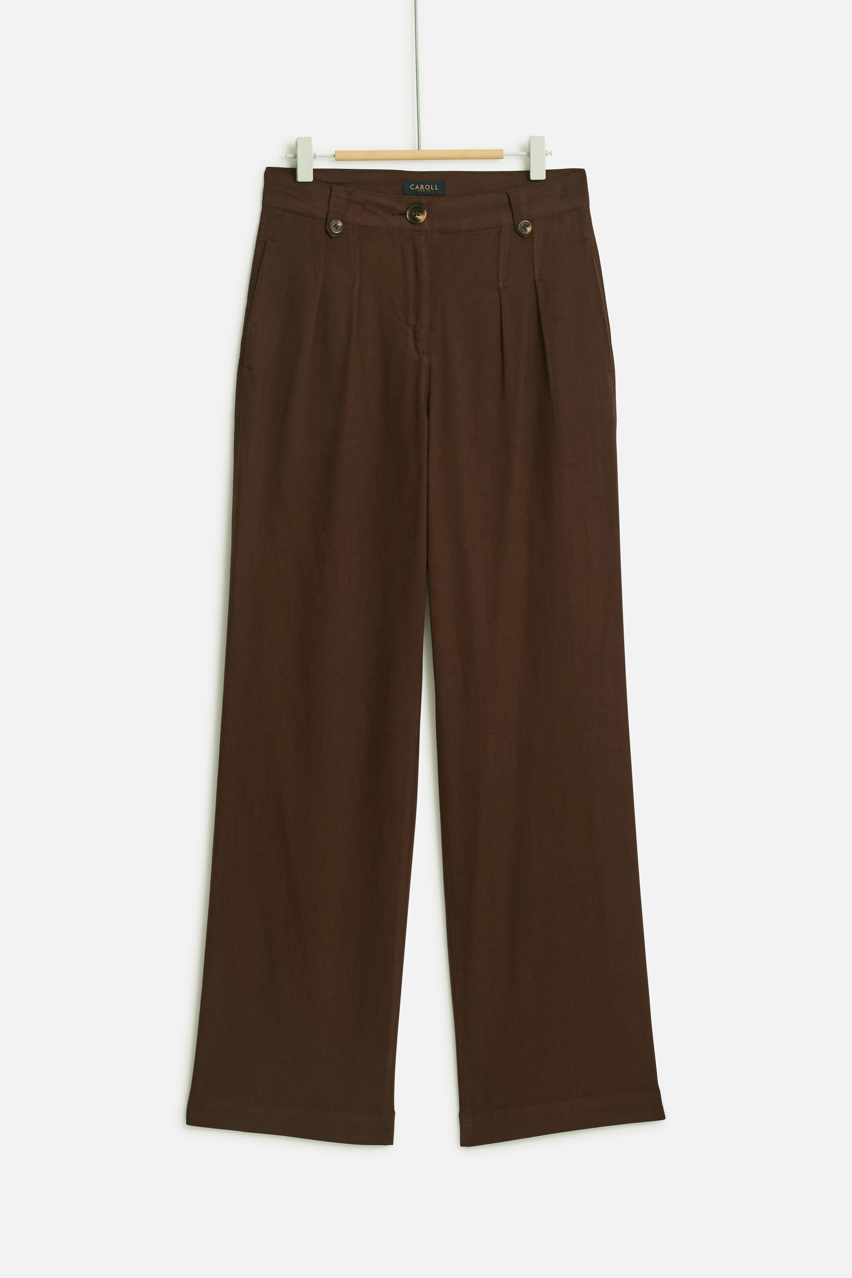 Pantalon marron foncé femme clearance