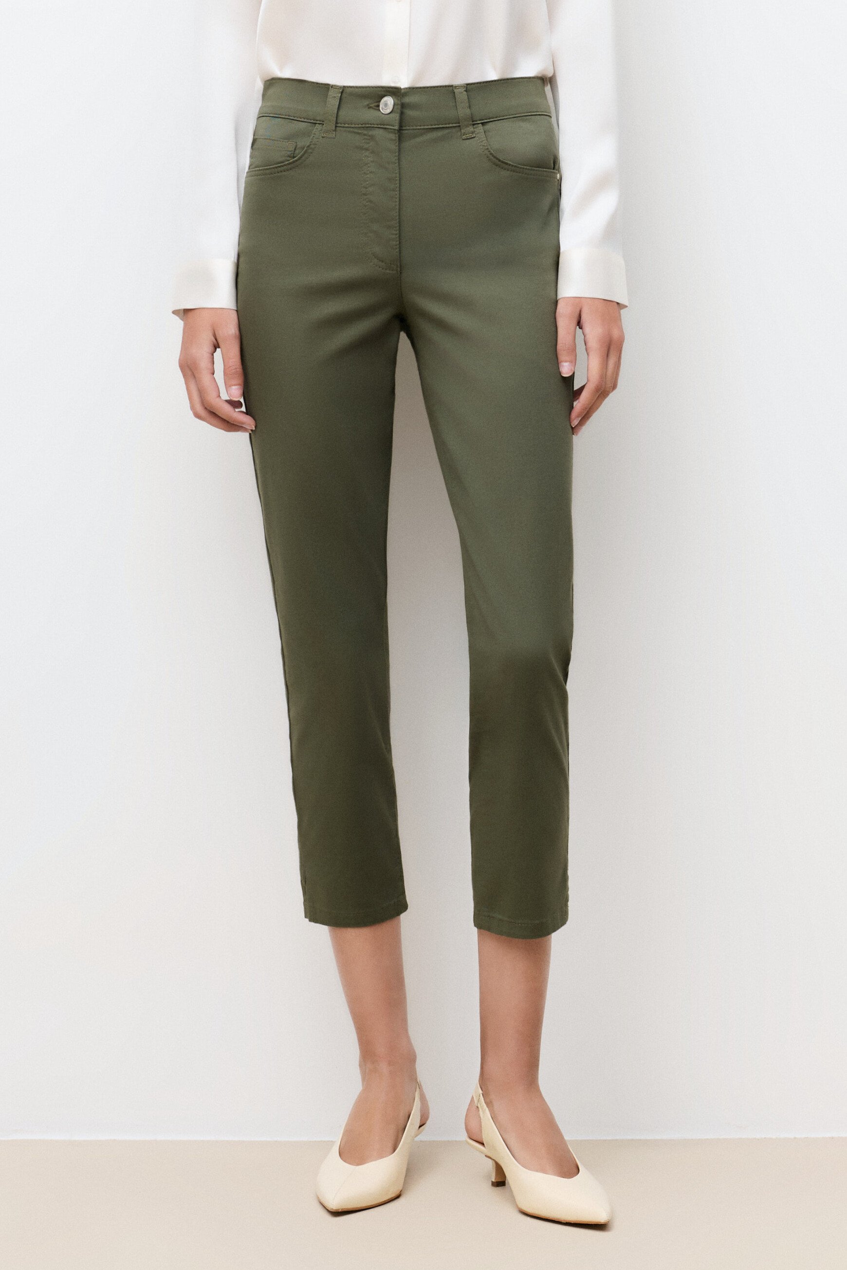 Pantalón pirata mason verde caqui mujer