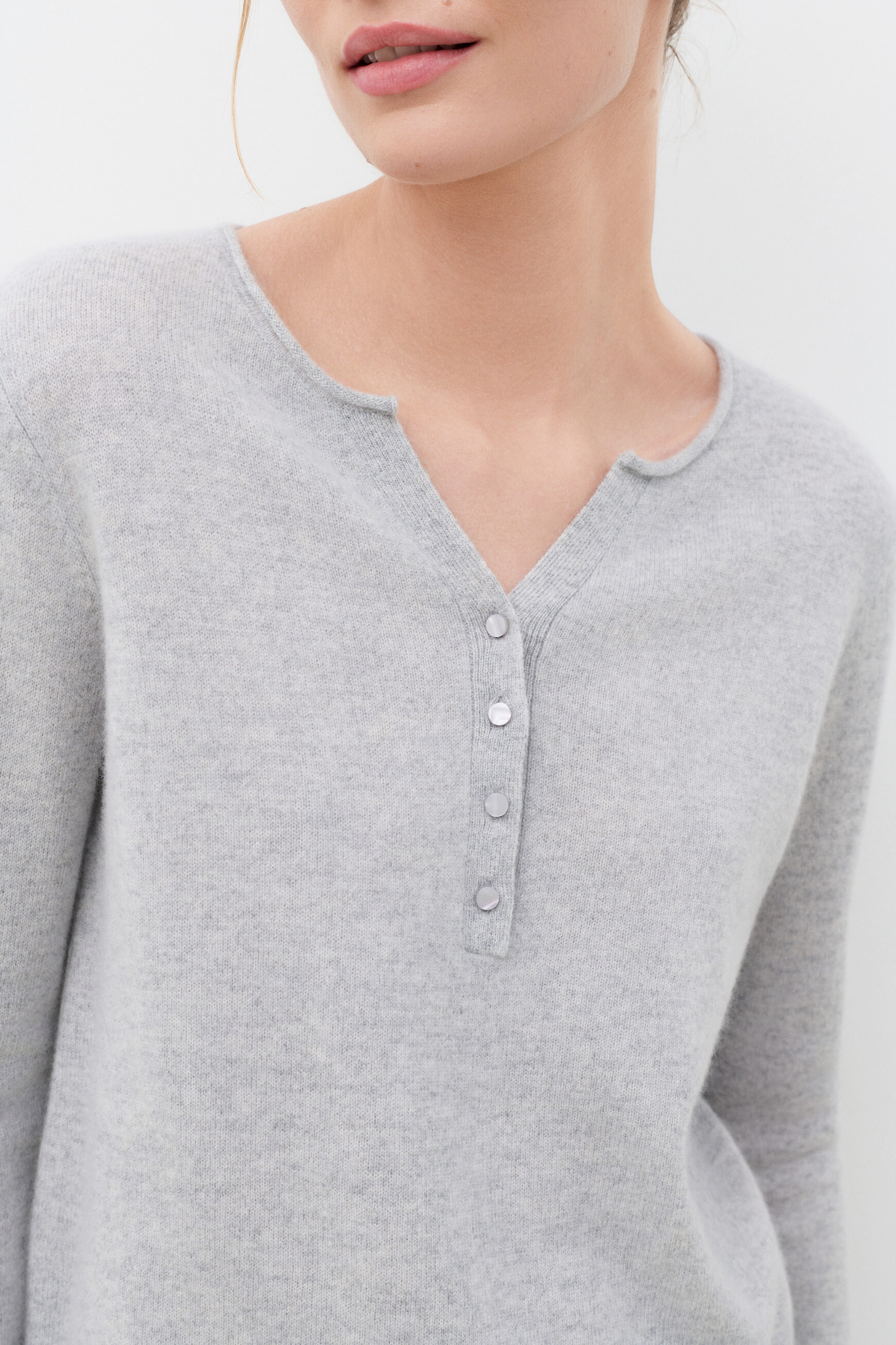 Msandy sweater 100% cashmere grey woman