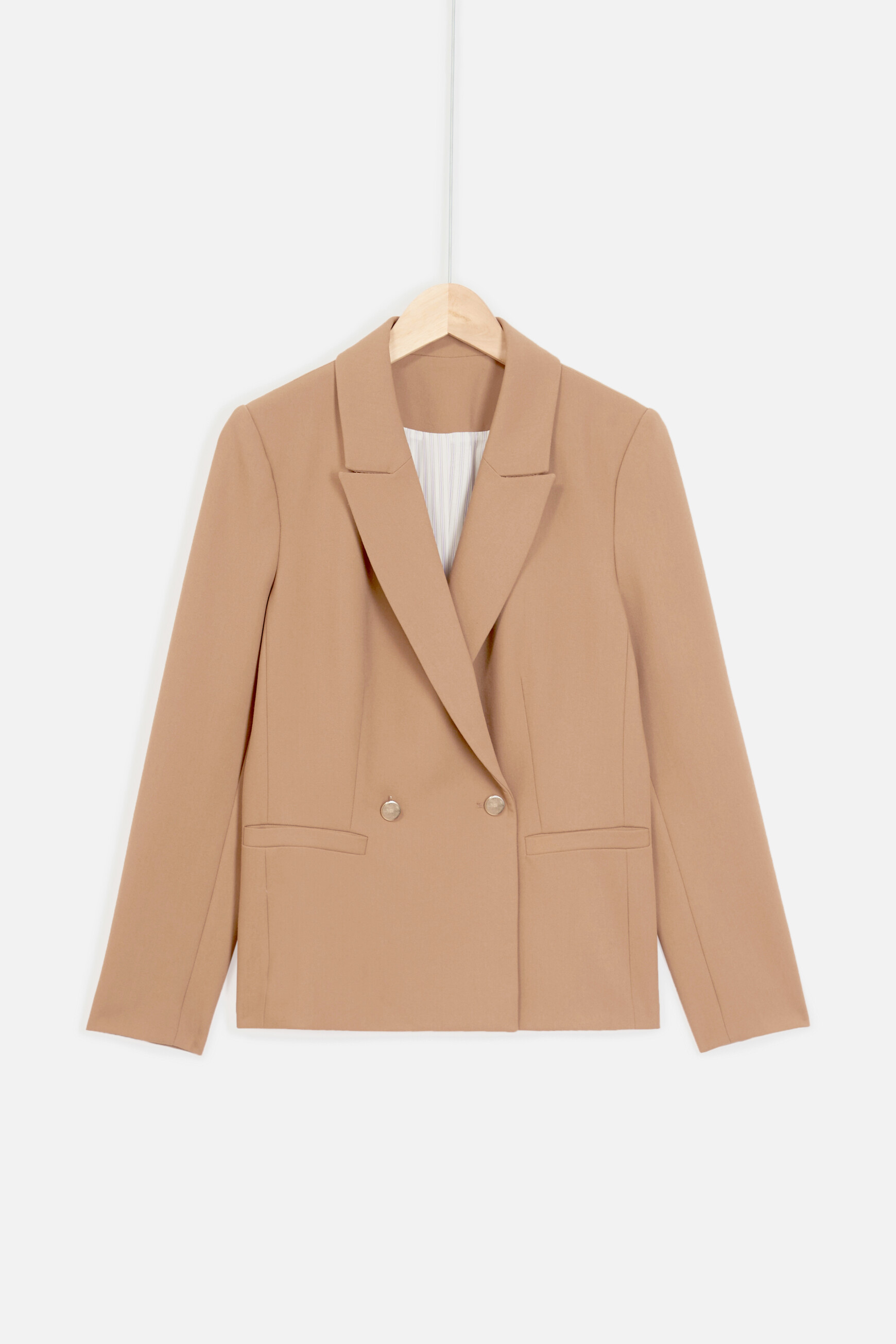 veste octavie double boutonnage camel femme