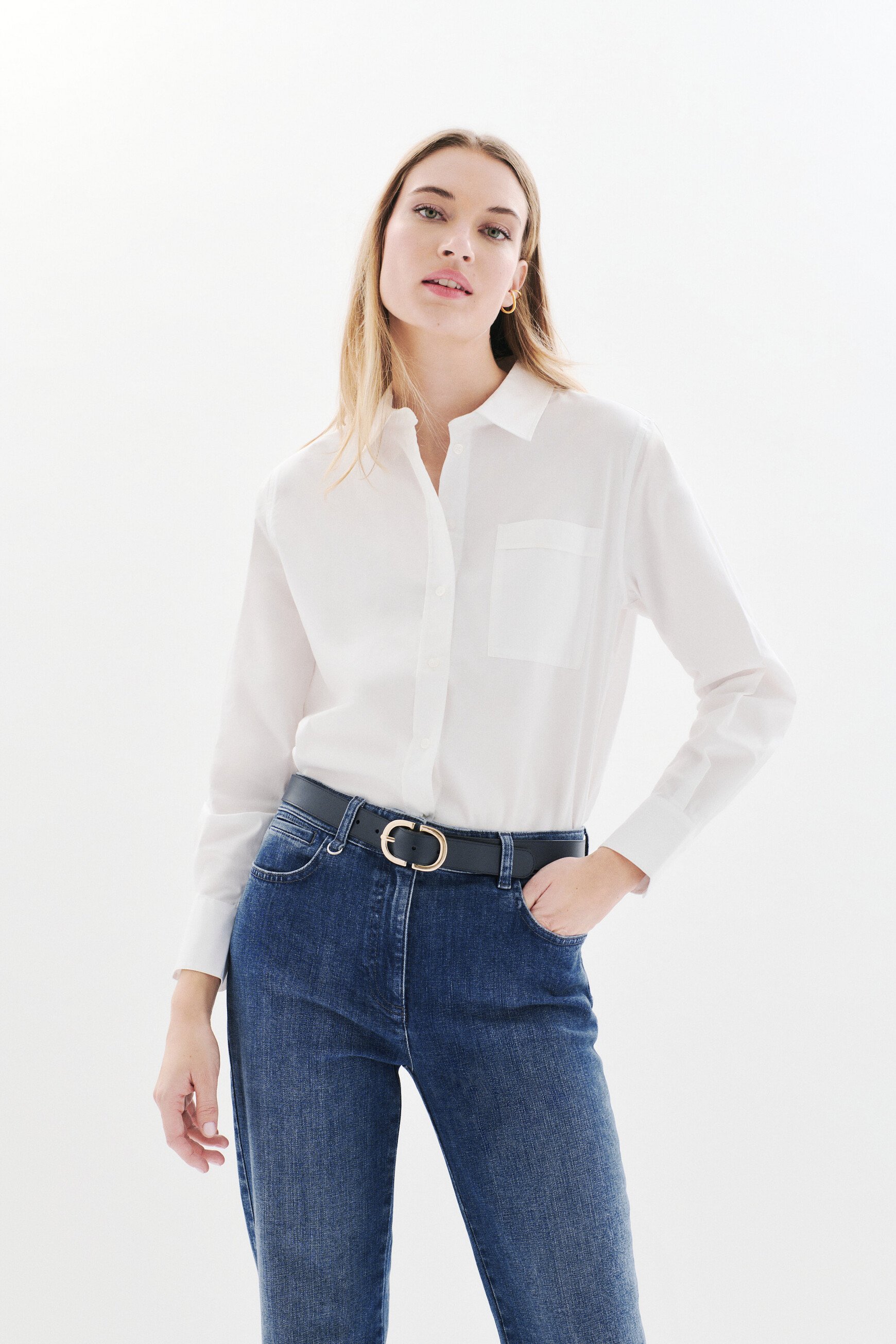 Pantalon Pcomelongjean2 denim stone femme