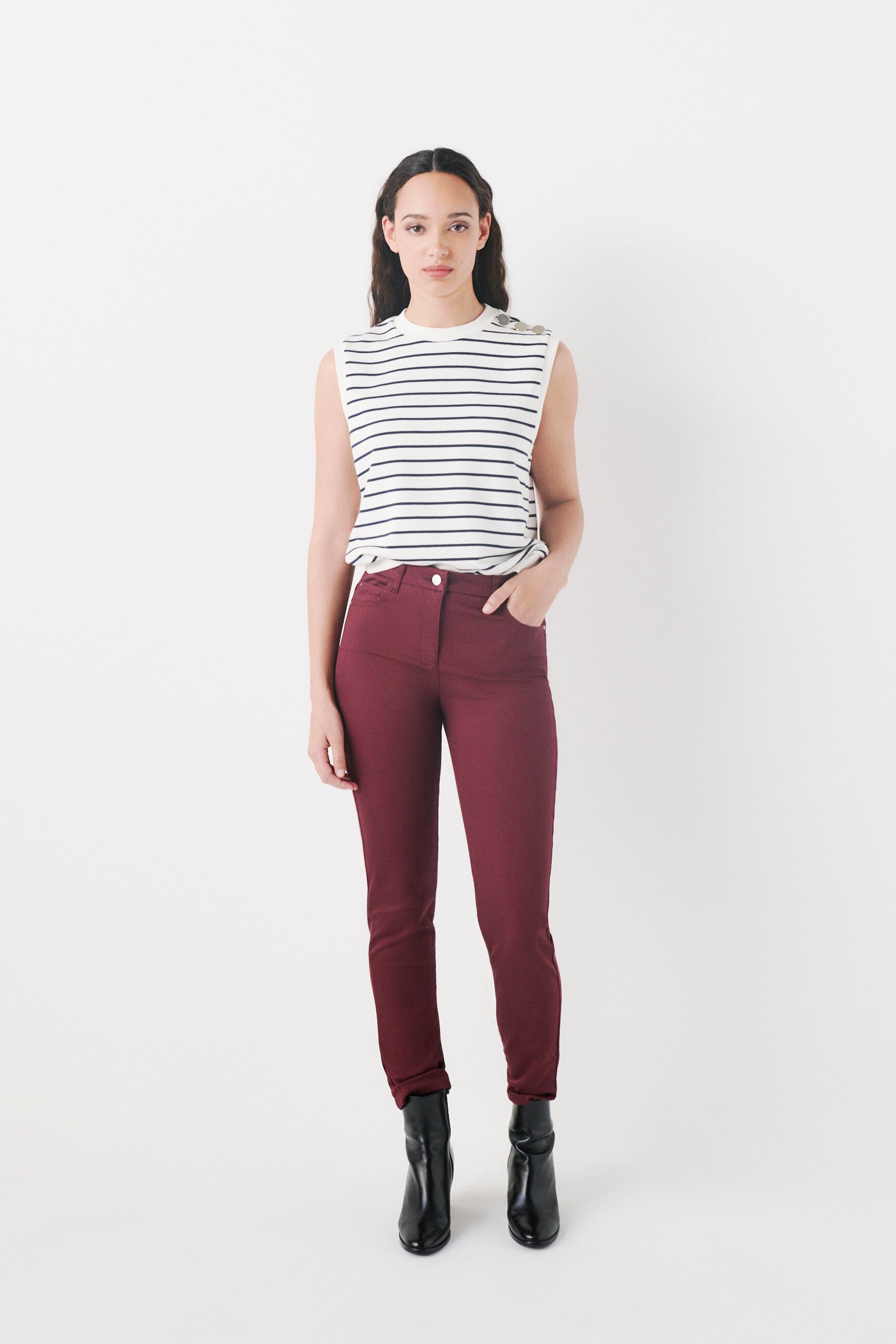 pantalon tony bordeaux femme