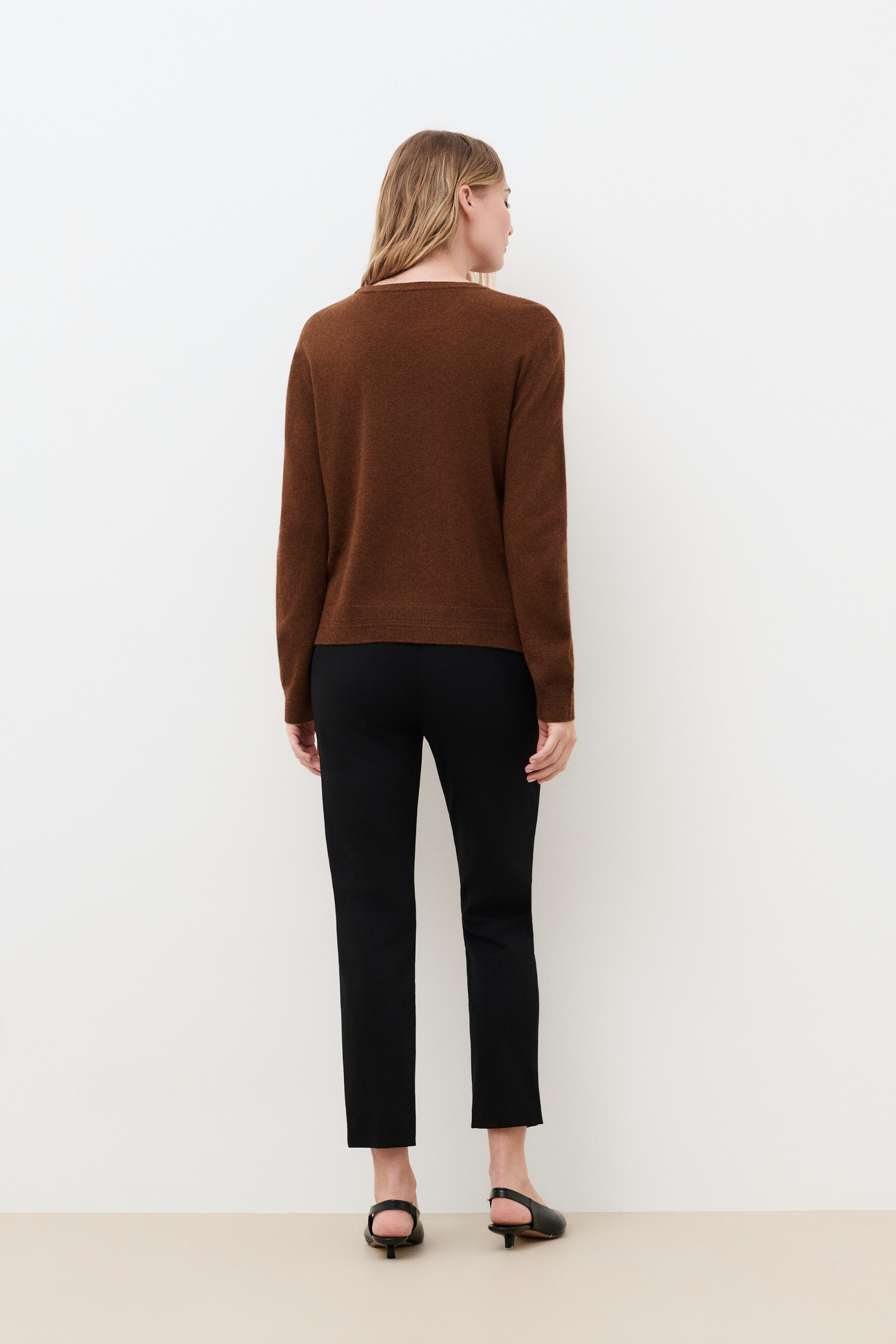 Mjanice sweater 100% cashmere cognac brown woman