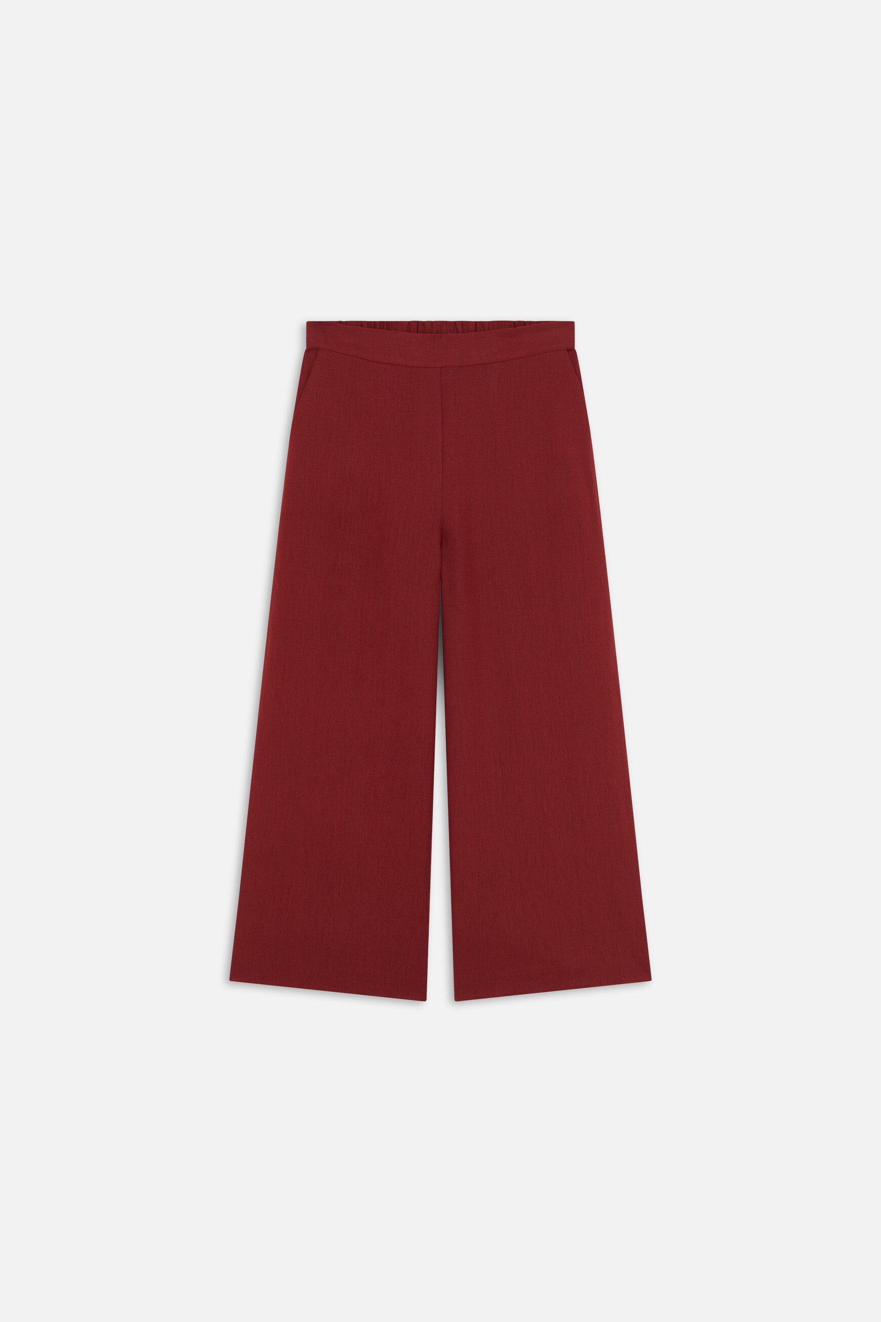 pantalon pandi 100 lino burdeos mujer Pantalón Pandi 100% lino burdeos mujer