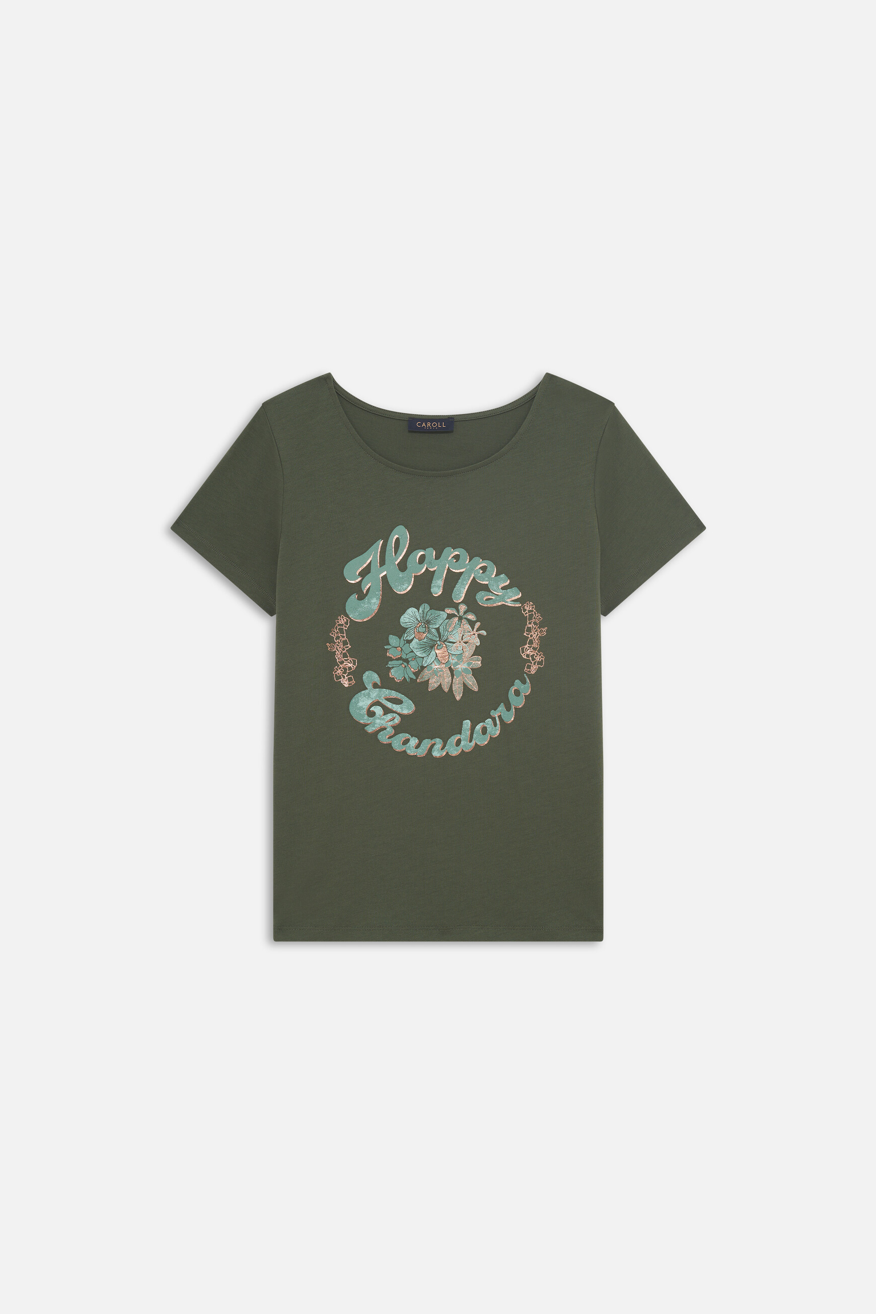 t shirt toutes a lecole taxime happy khakigroen vrouw T-shirt toutes à l'école taxime happy khakigroen vrouw