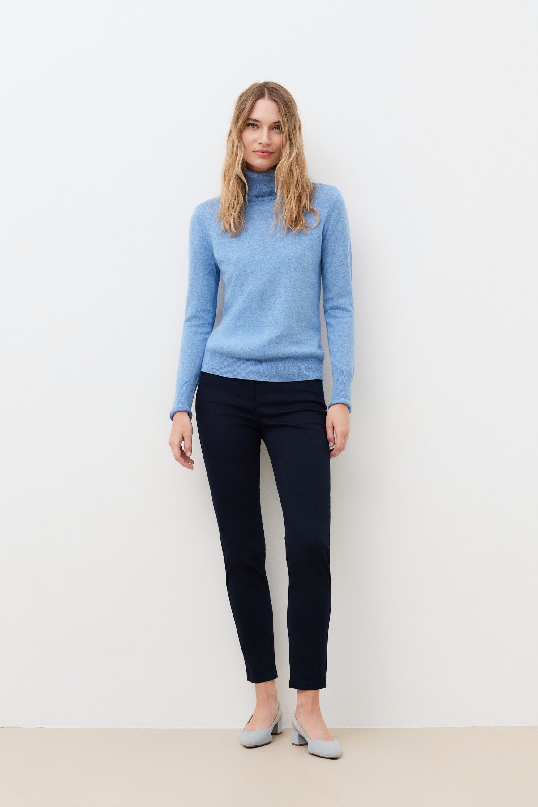 Trui Dylan 100% kasjmier bleu lavande vrouw