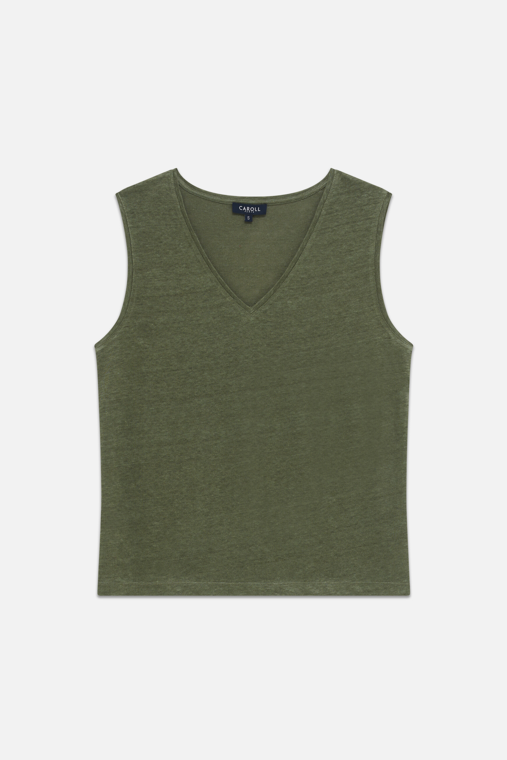 t shirt trym 100 lin vert kaki femme T-shirt trym 100% lin vert kaki femme