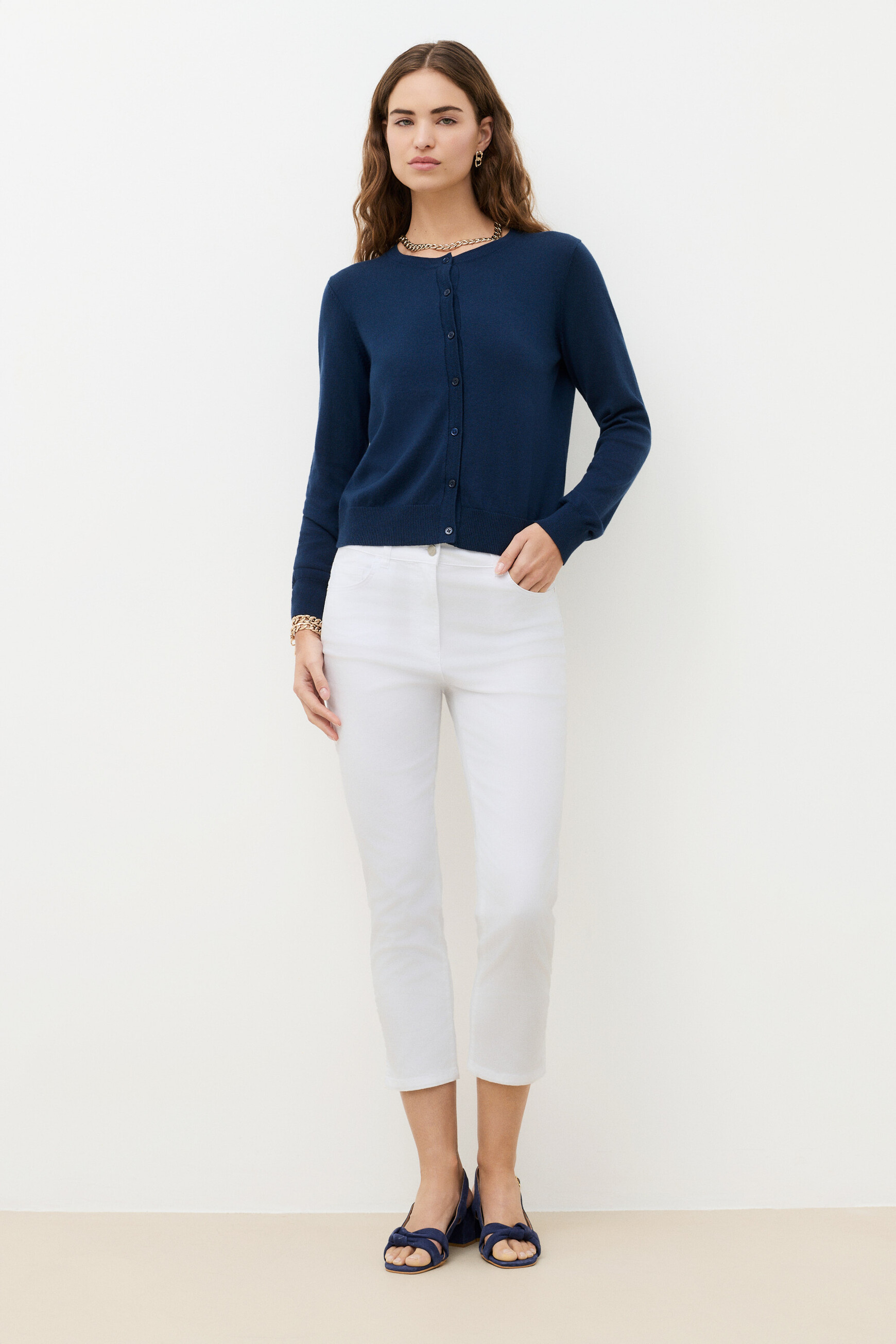 Malha Mcolette azul-marinho mulher