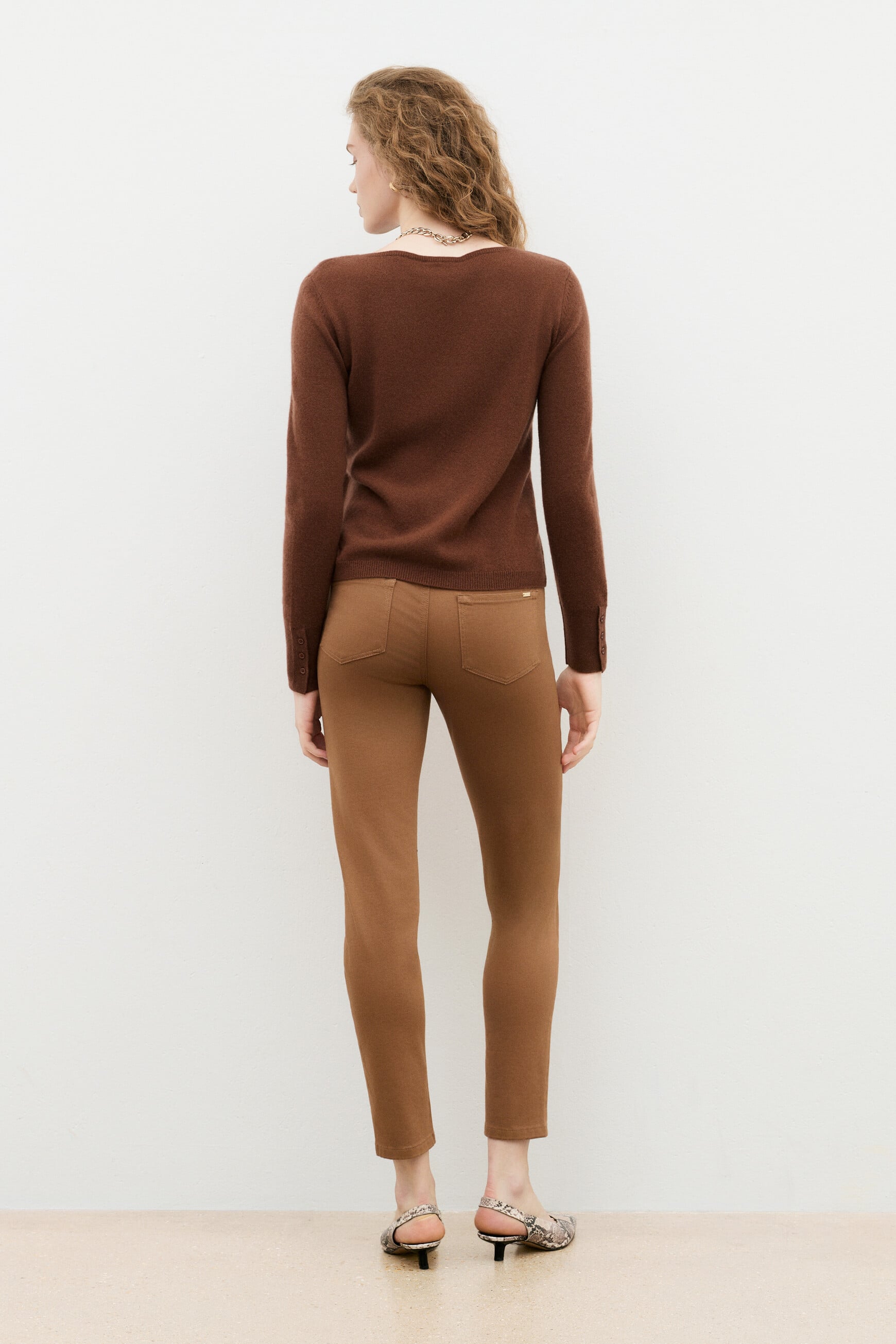 Mzoan 100% cashmere sweater cognac brown woman