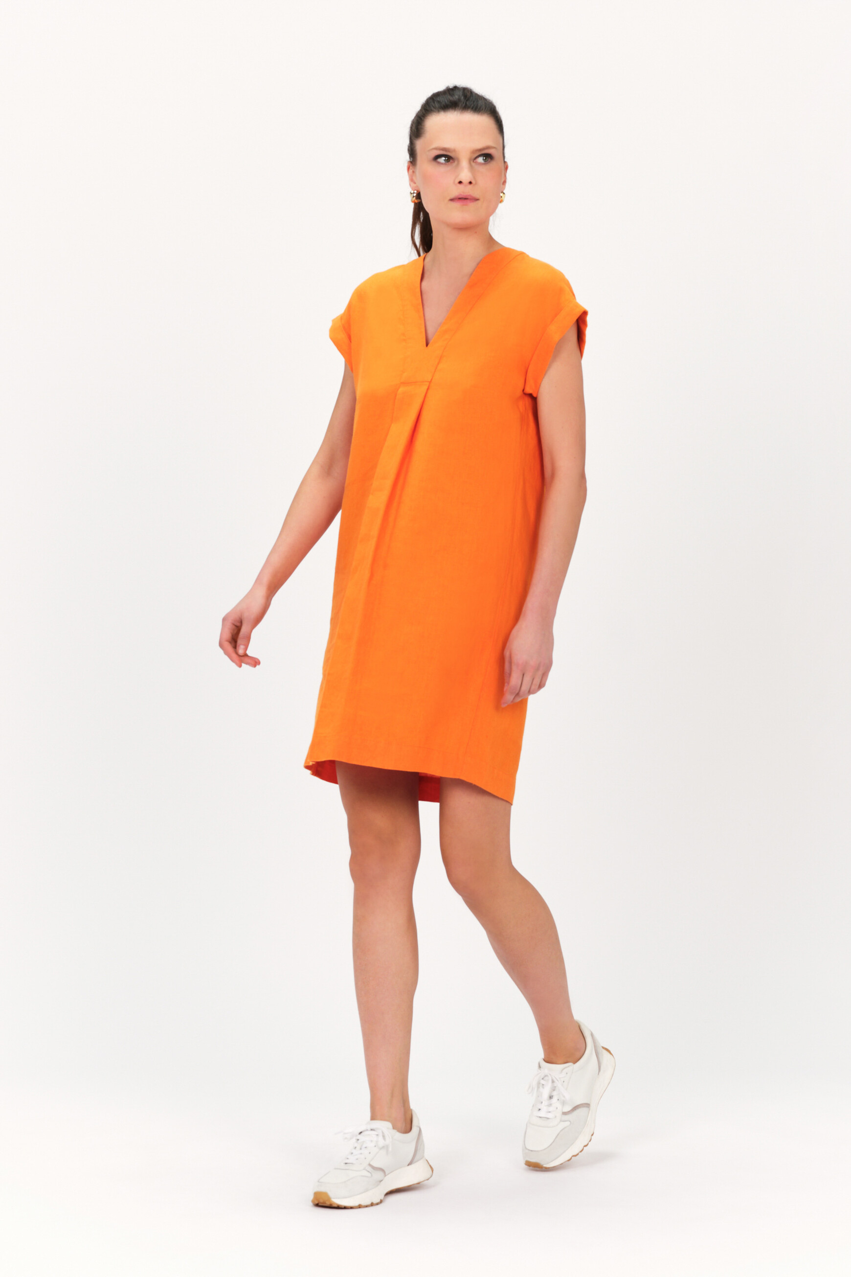 robe mirabelle 100 lin orange femme Caroll