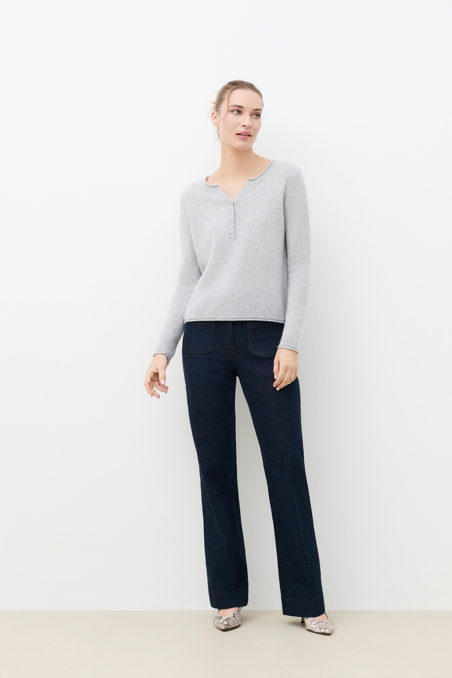 Msandy sweater 100% cashmere grey woman