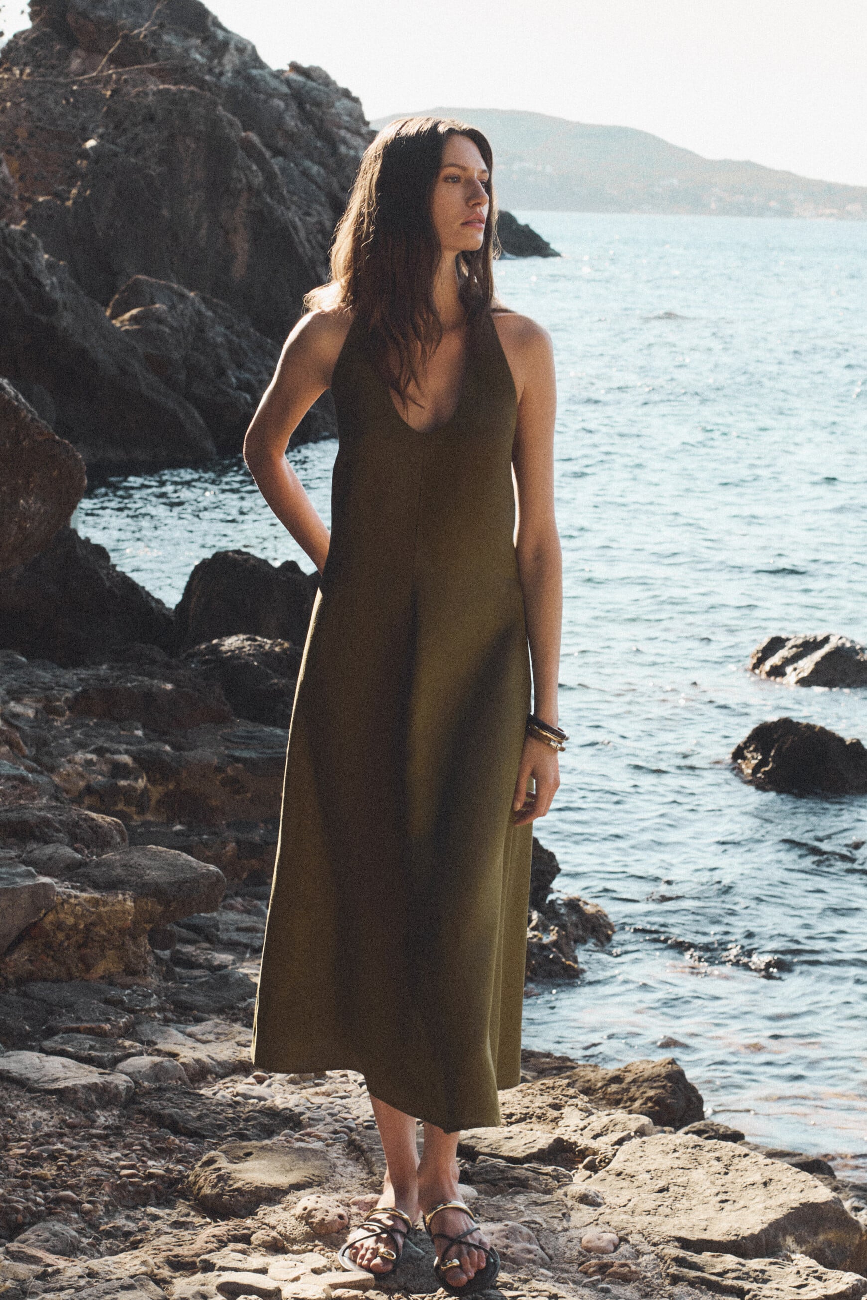 Robe Railey vert olive femme