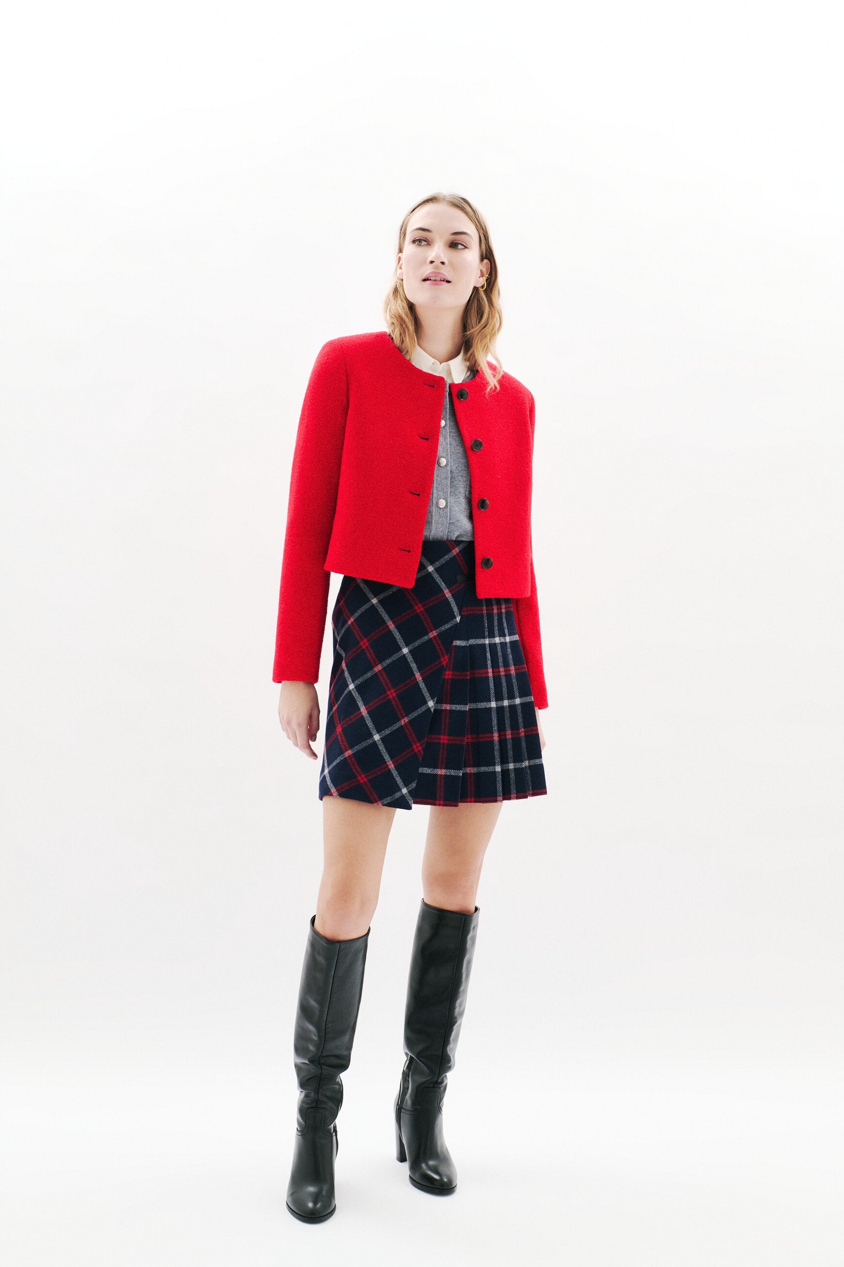 valmont jacket in 100 boiled wool red woman Valmont jacket in 100% boiled wool red woman