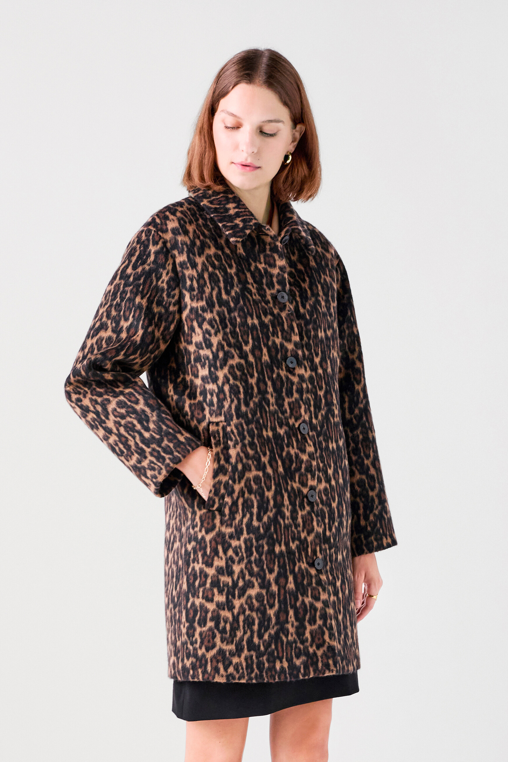 Manteau femme beige et noir sale