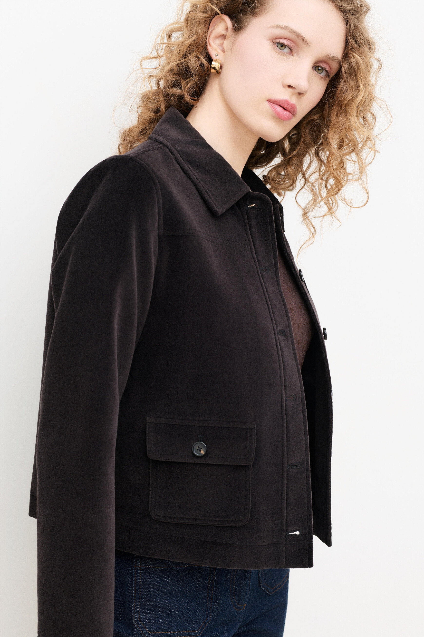 Veste Vminatavelours marron chocolat femme