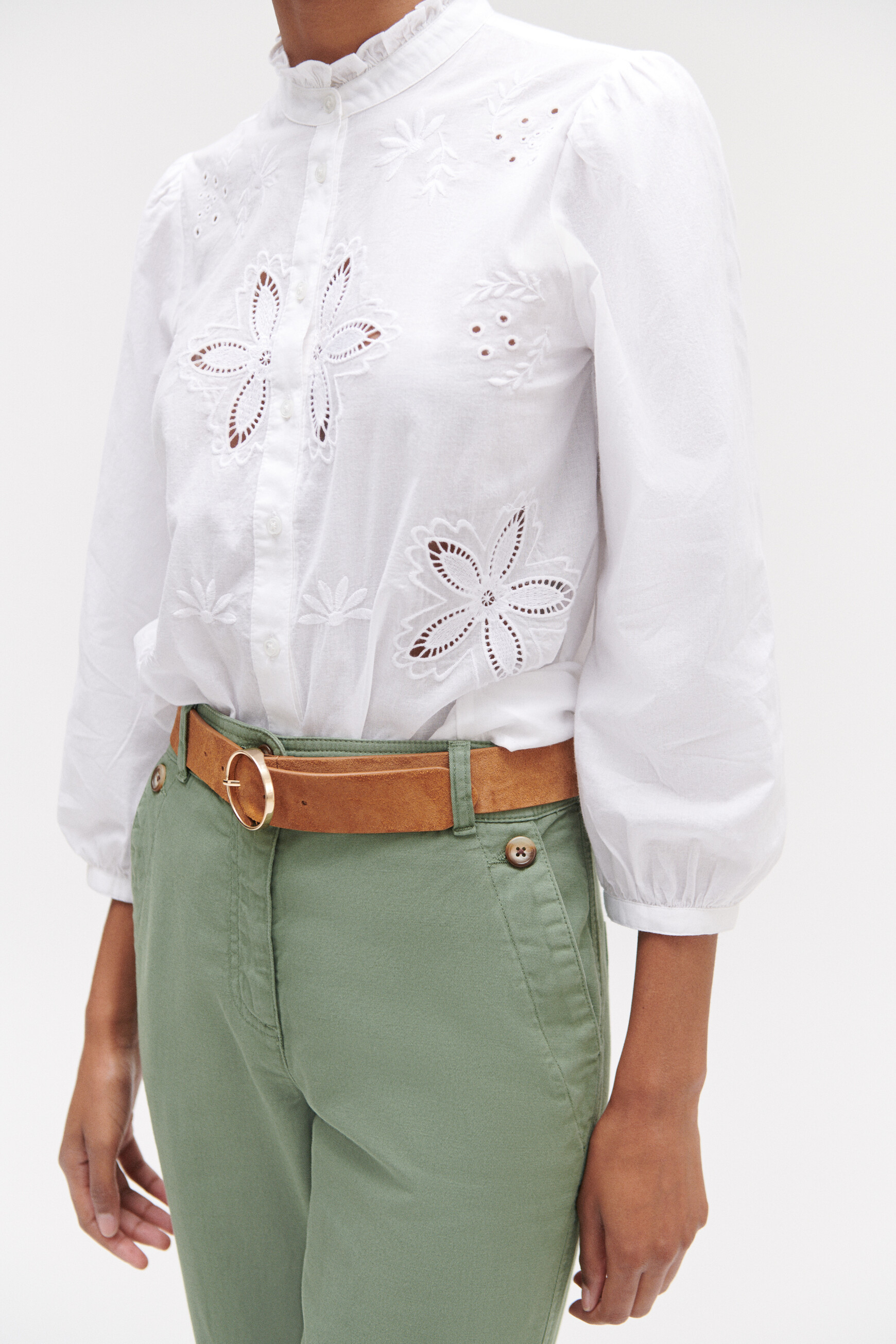 pantalon piozzo verde caqui mujer Pantalón Piozzo verde caqui mujer