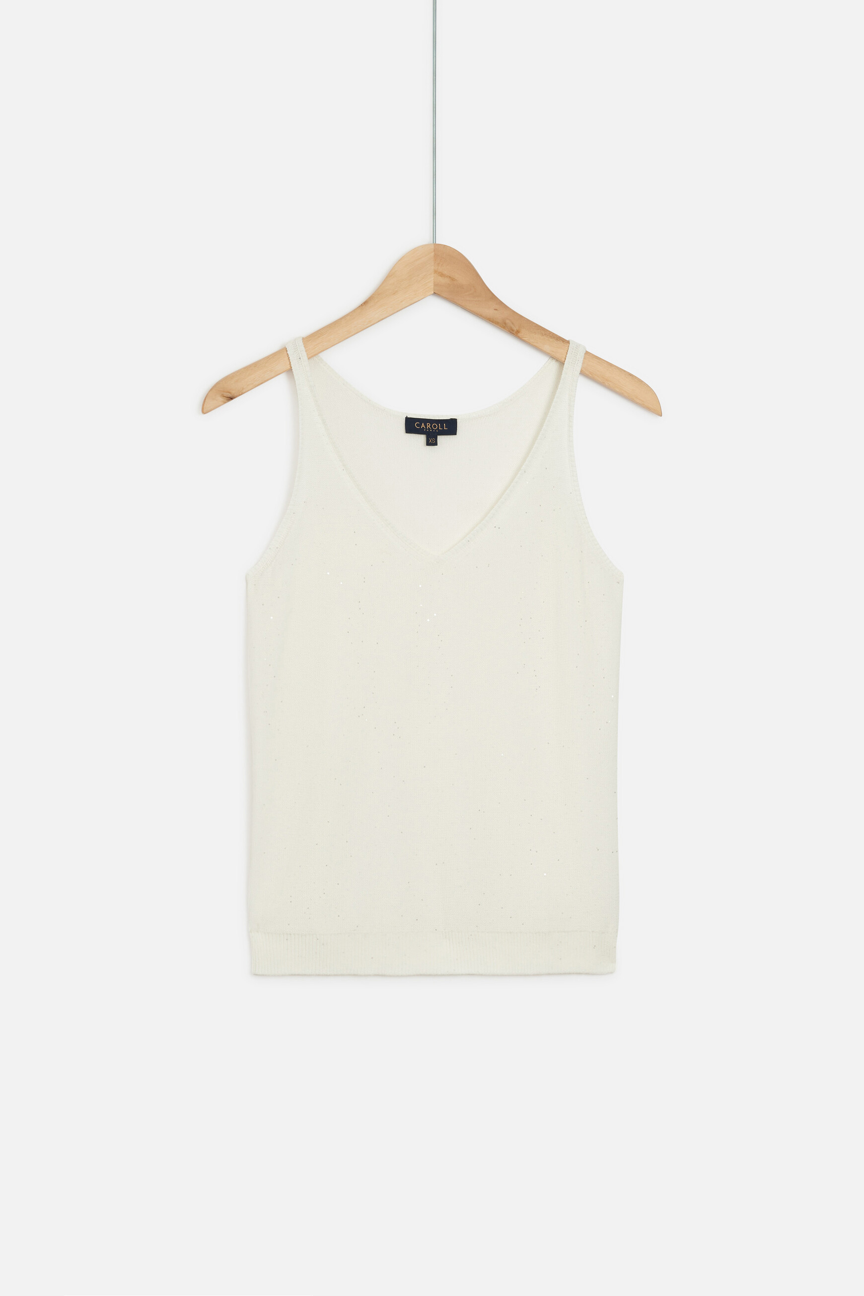 debardeur john en maille de coton ivoire femme Débardeur john en maille de coton ivoire femme