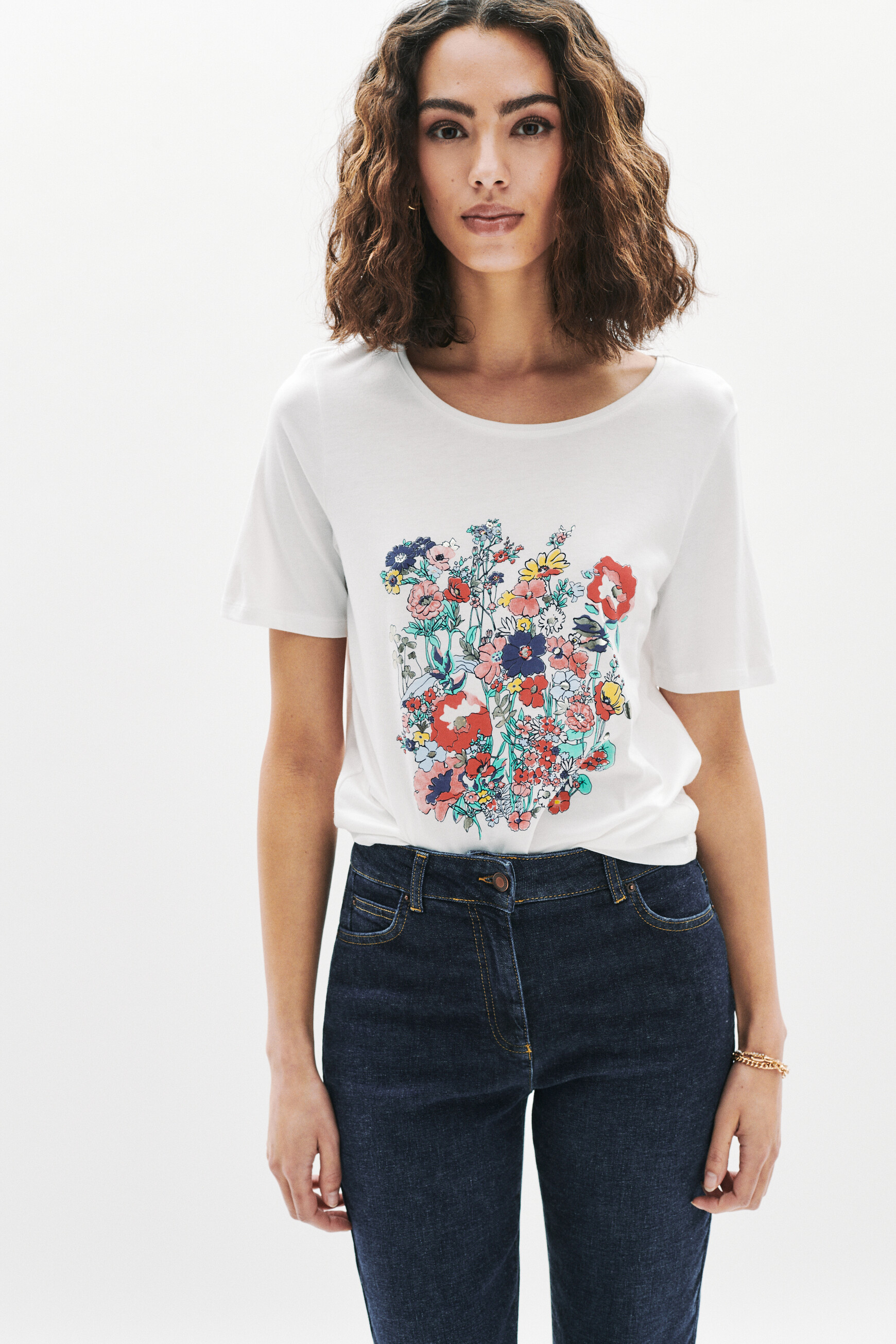 t shirt telegance ecru femme T-shirt Telegance ecru femme
