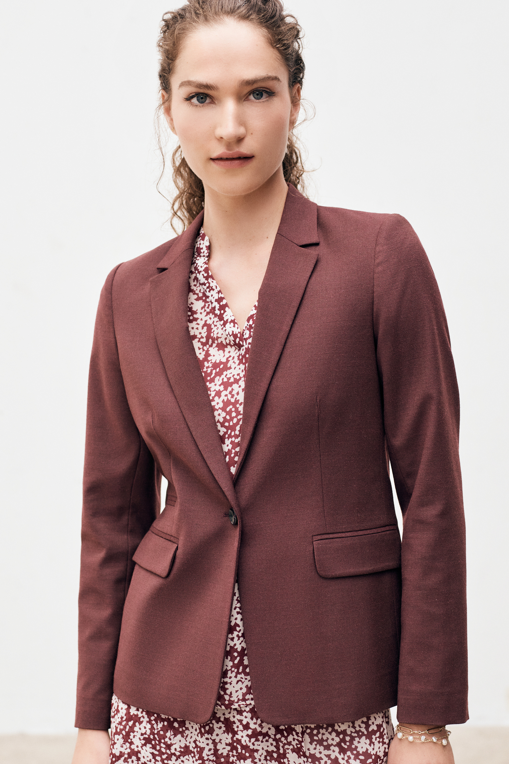Blazer bordeau femme online