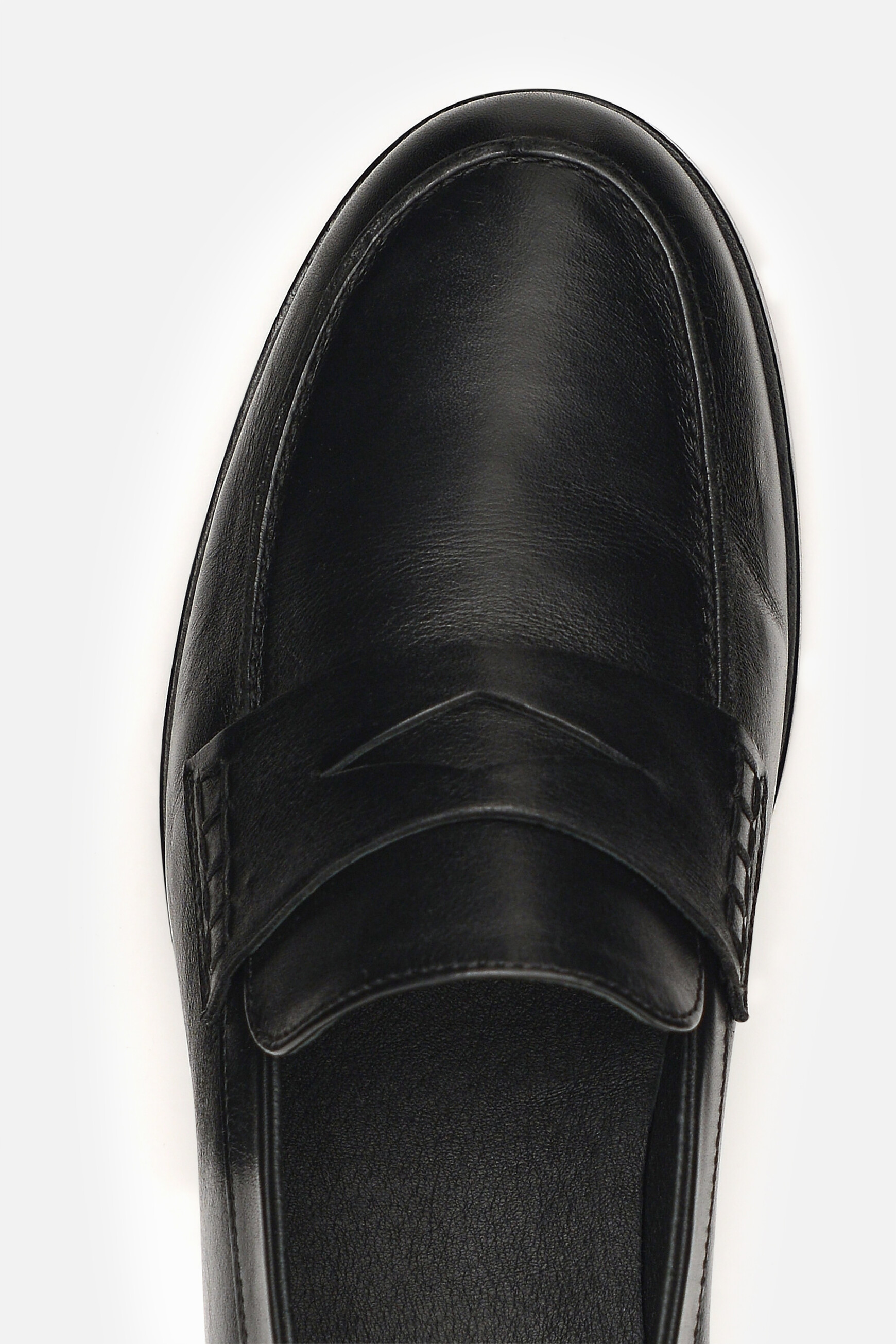 Mocasines Emi de cuero natural negro mujer