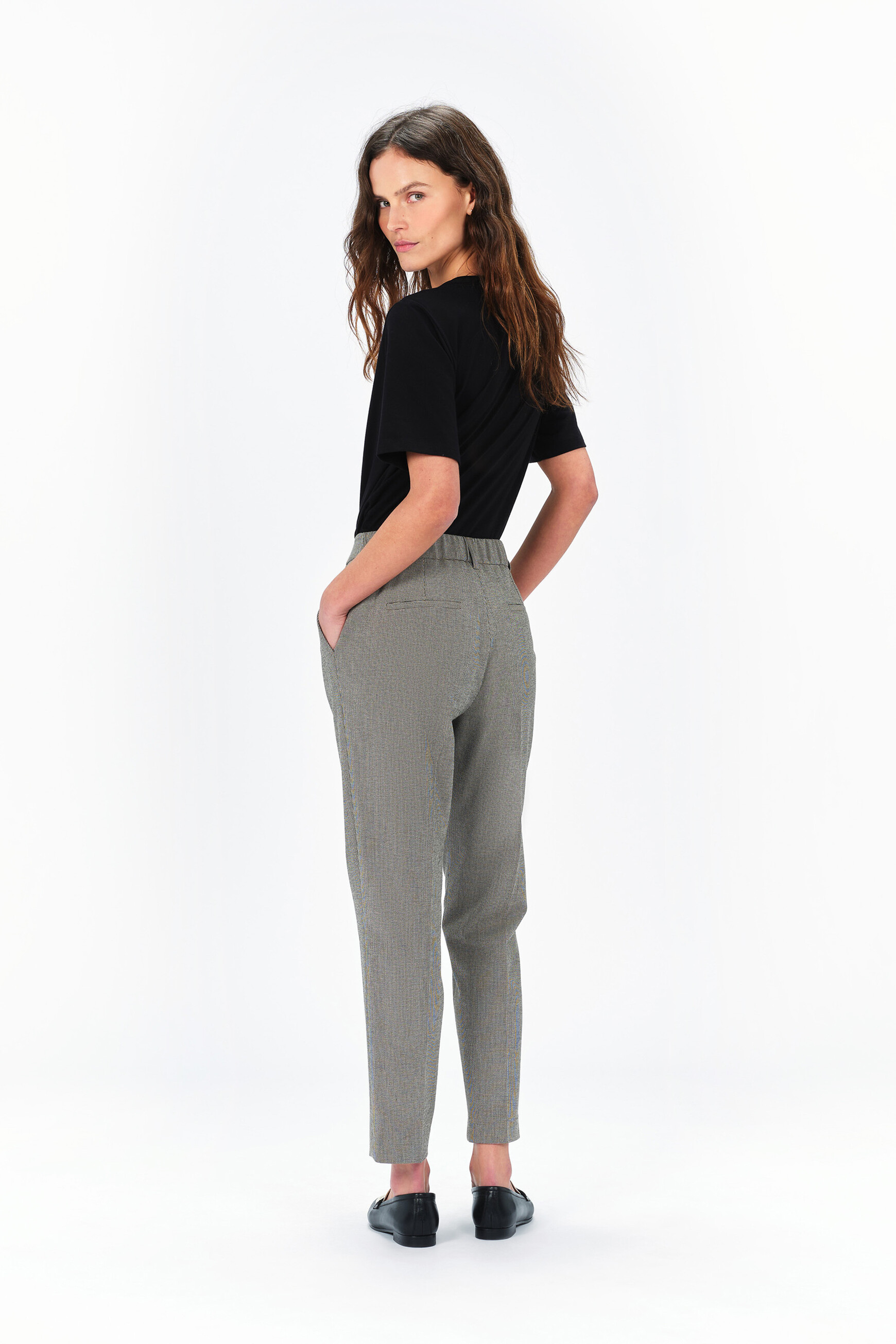 Pantalon psidiko9 beige femme