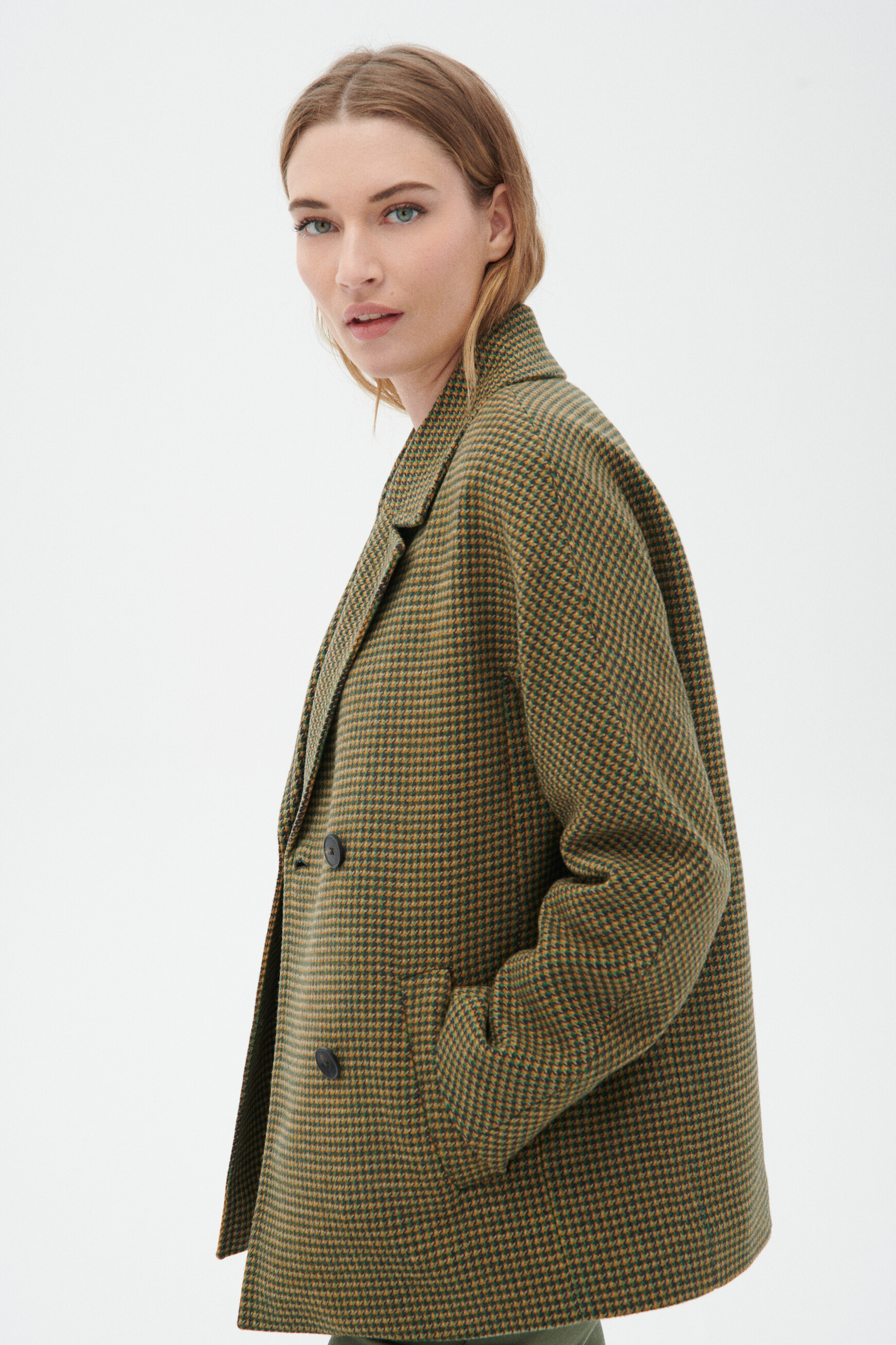 Manteau caroll store pied de poule