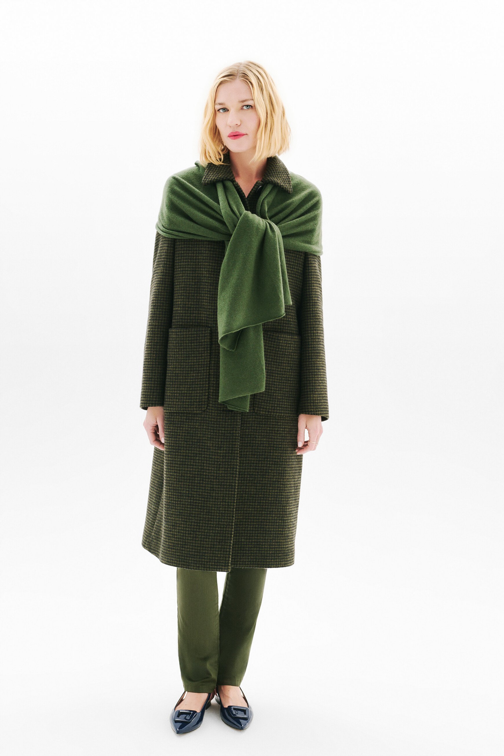 mabel 100 cashmere scarf khaki green woman Mabel 100% cashmere scarf khaki green woman