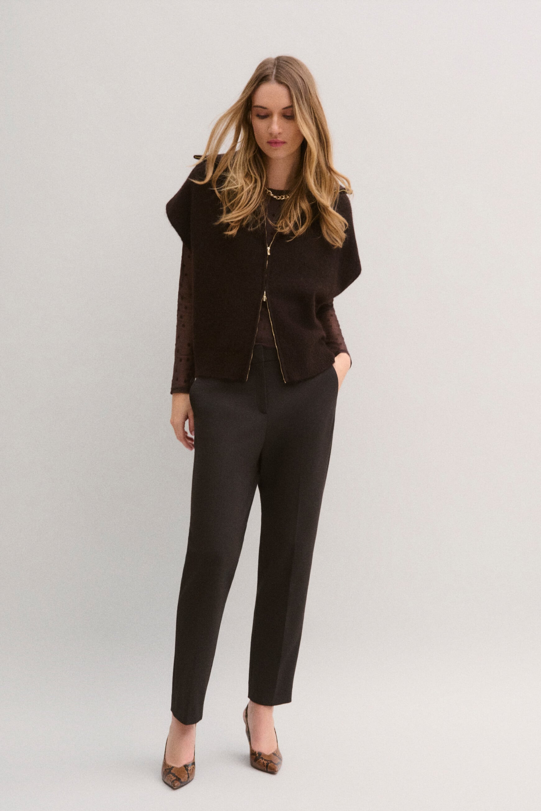 Maglione Mitch marron fonc&eacute; donna