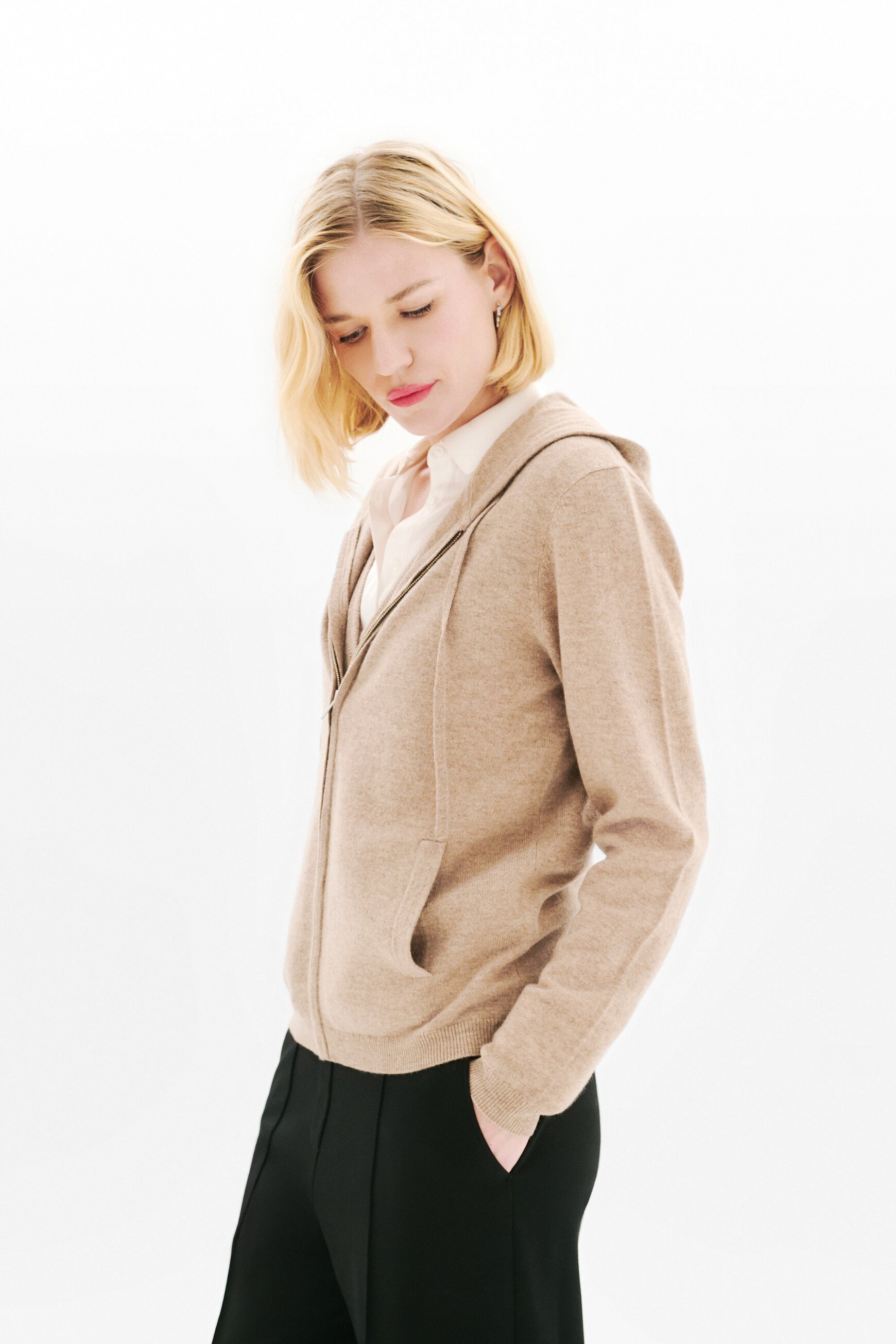 Cardigan Basila marrone chiaro donna