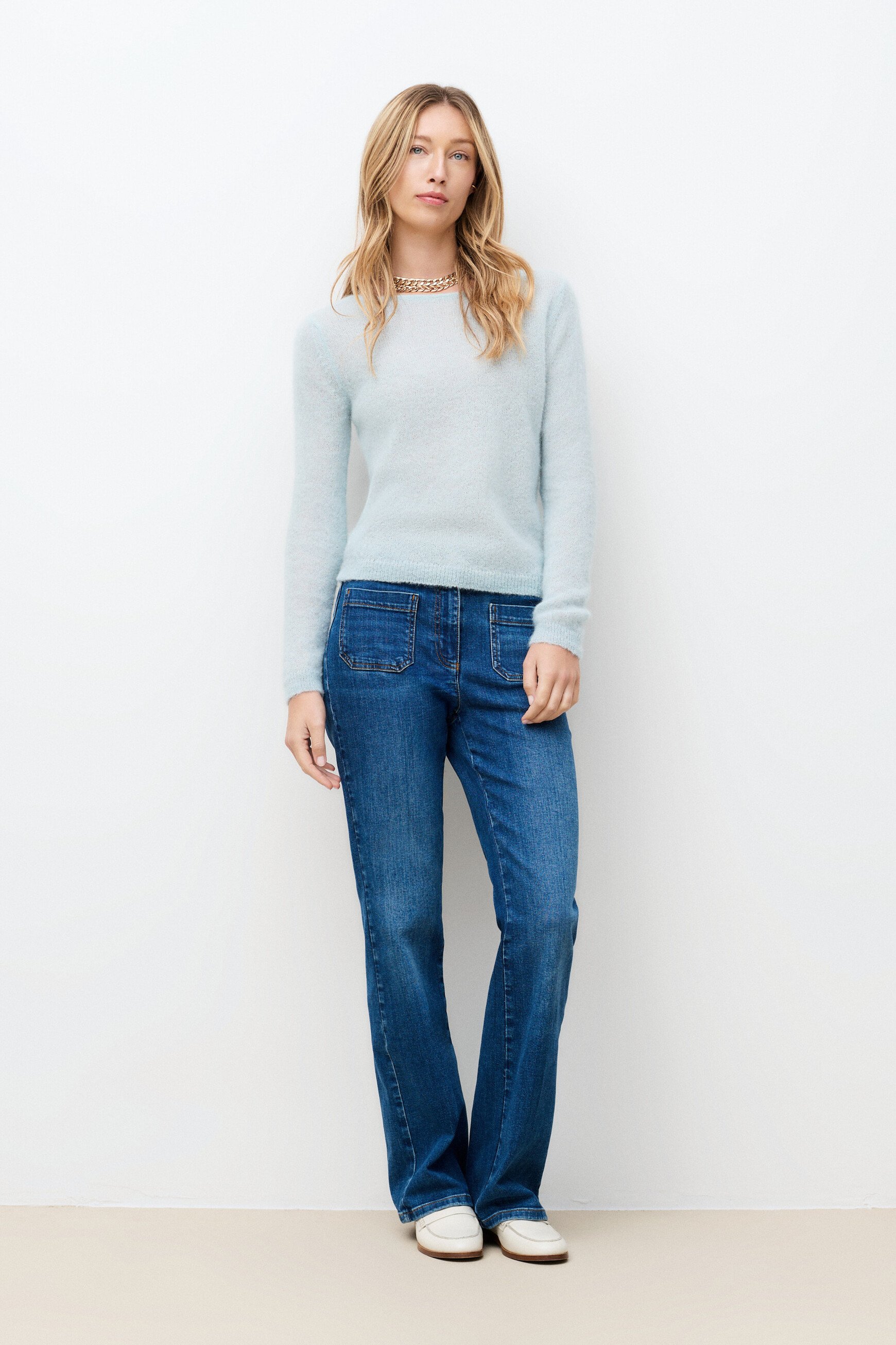 Pull Mvittoria bleu gris femme