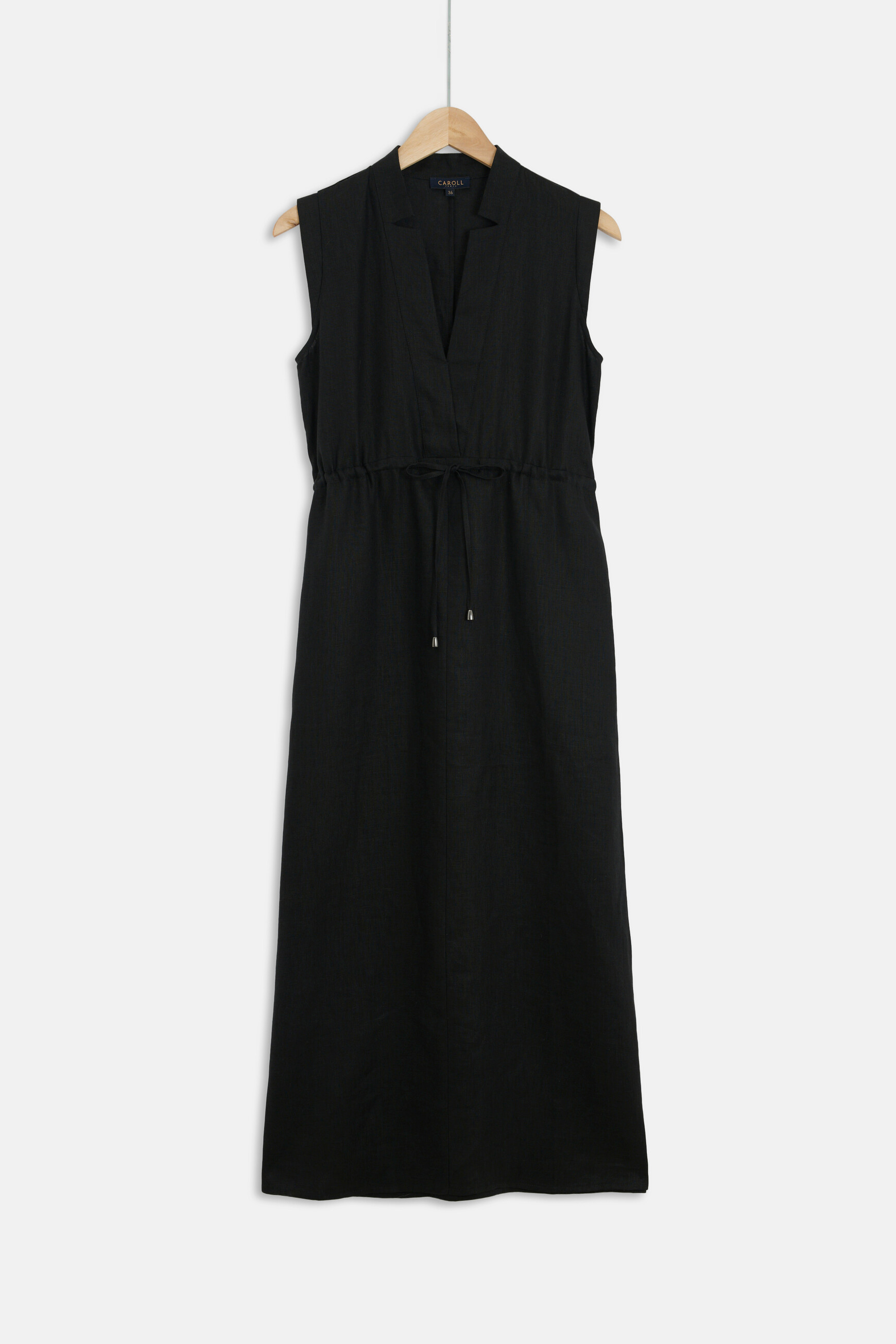 Robe longue amy 100% lin noir femme