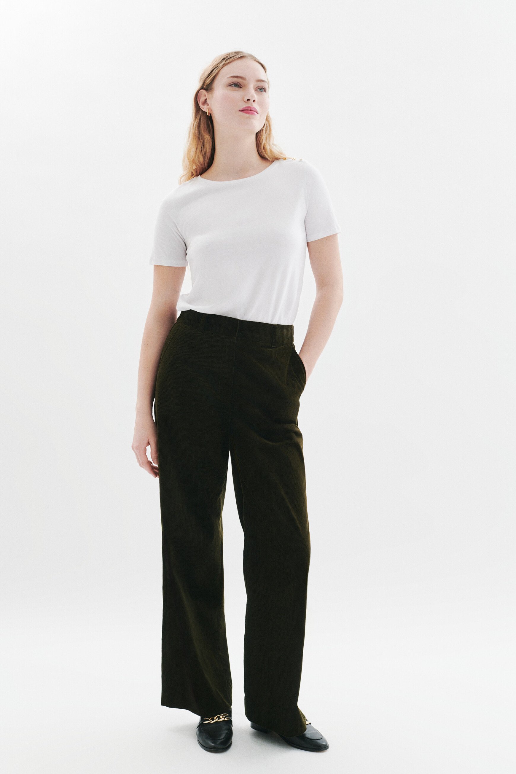 pesuviovelours trousers khaki green woman Pesuviovelours trousers khaki green woman