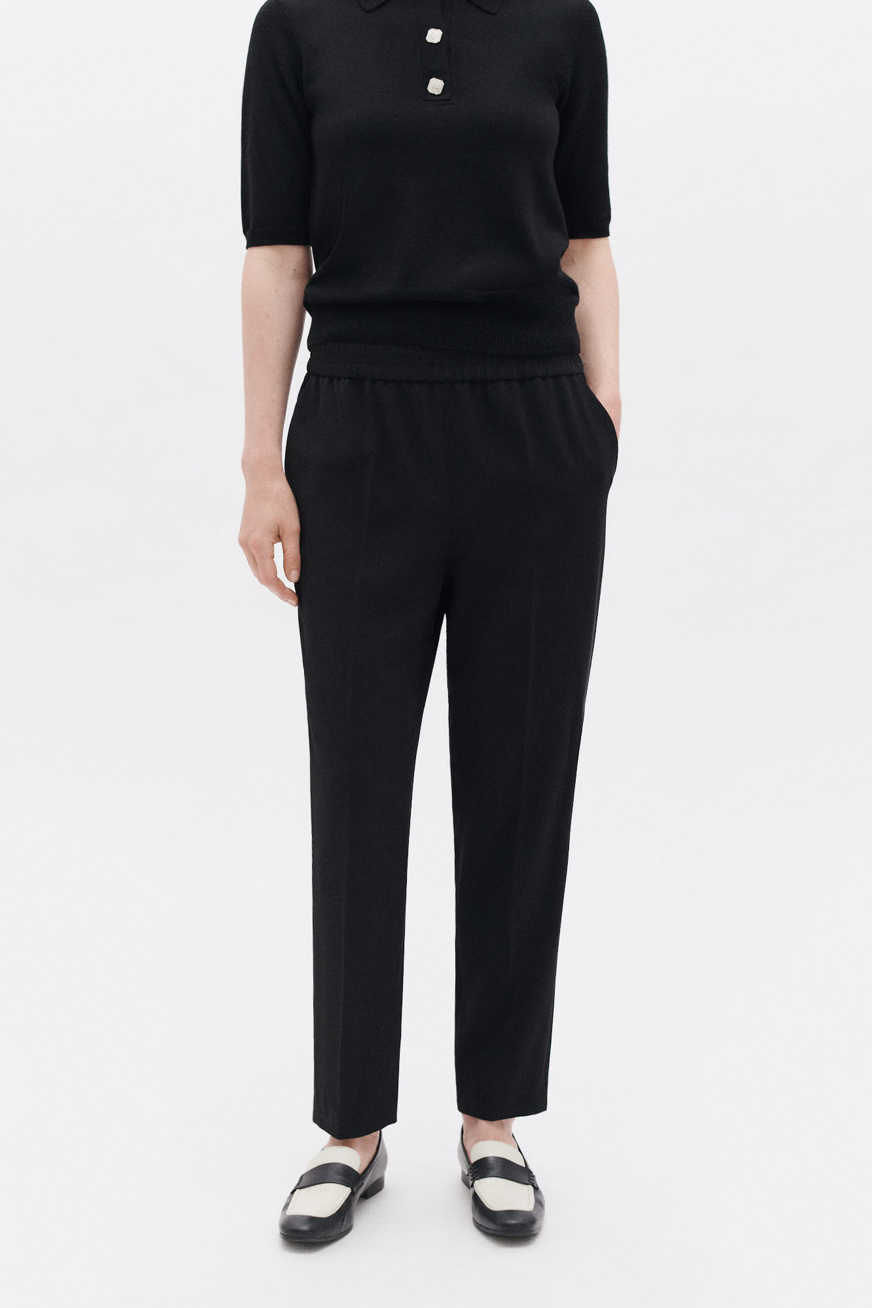 pantalon pline noir femme Pantalon pline noir femme