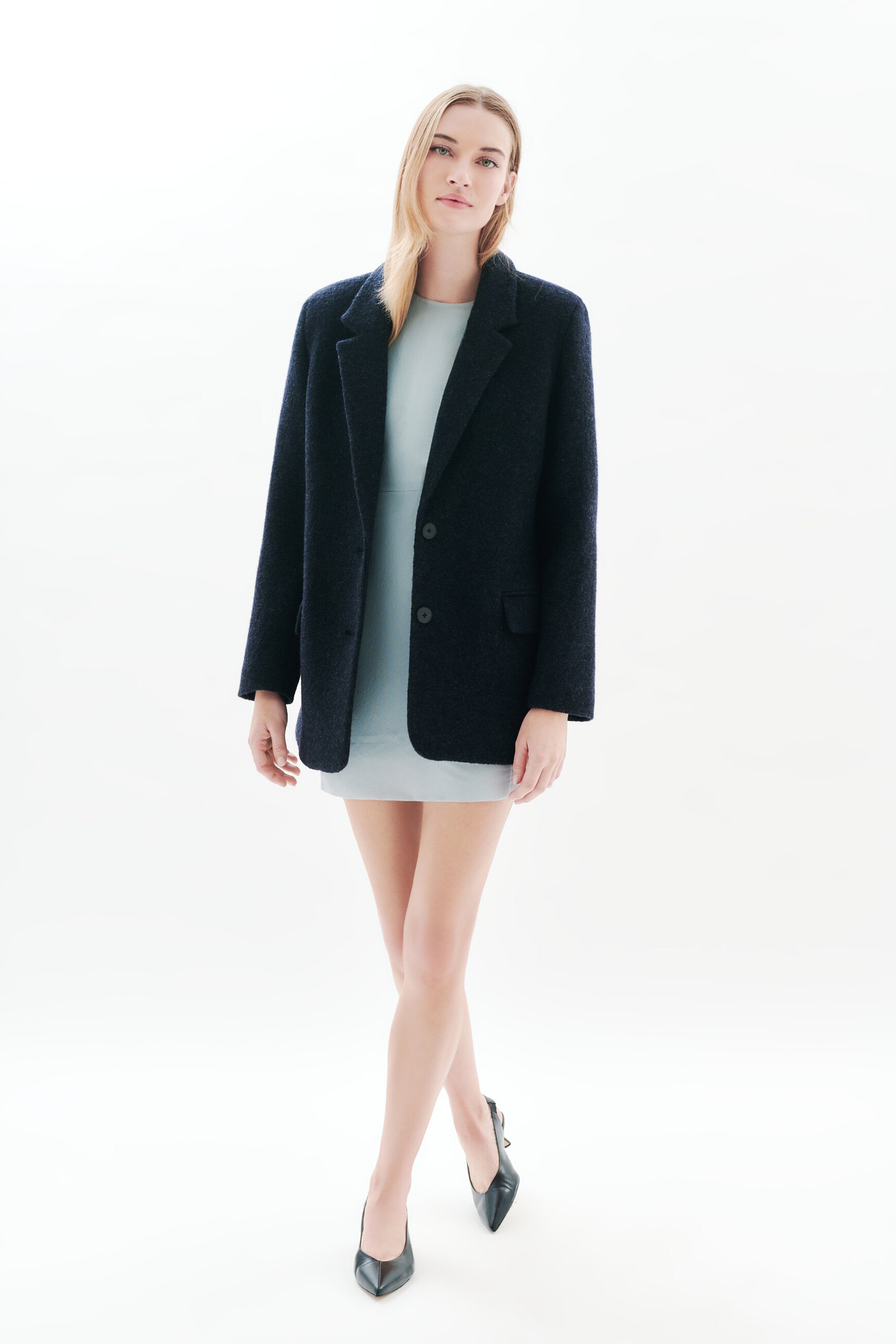 girelli coat 100 wool navy blue woman Girelli coat 100% wool navy blue woman