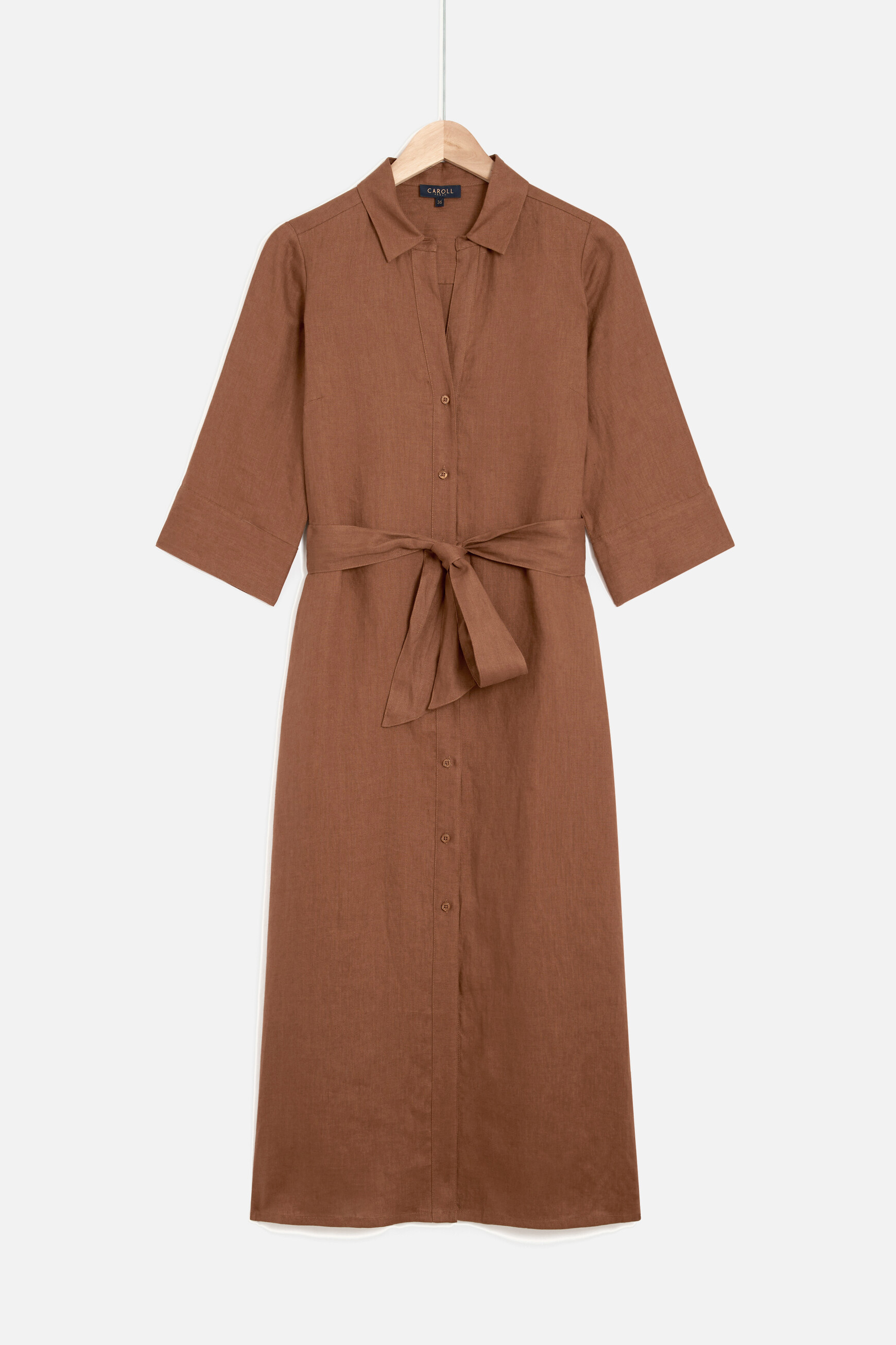 robe yana 100 lin marron cognac femme robe yana 100% lin marron cognac femme