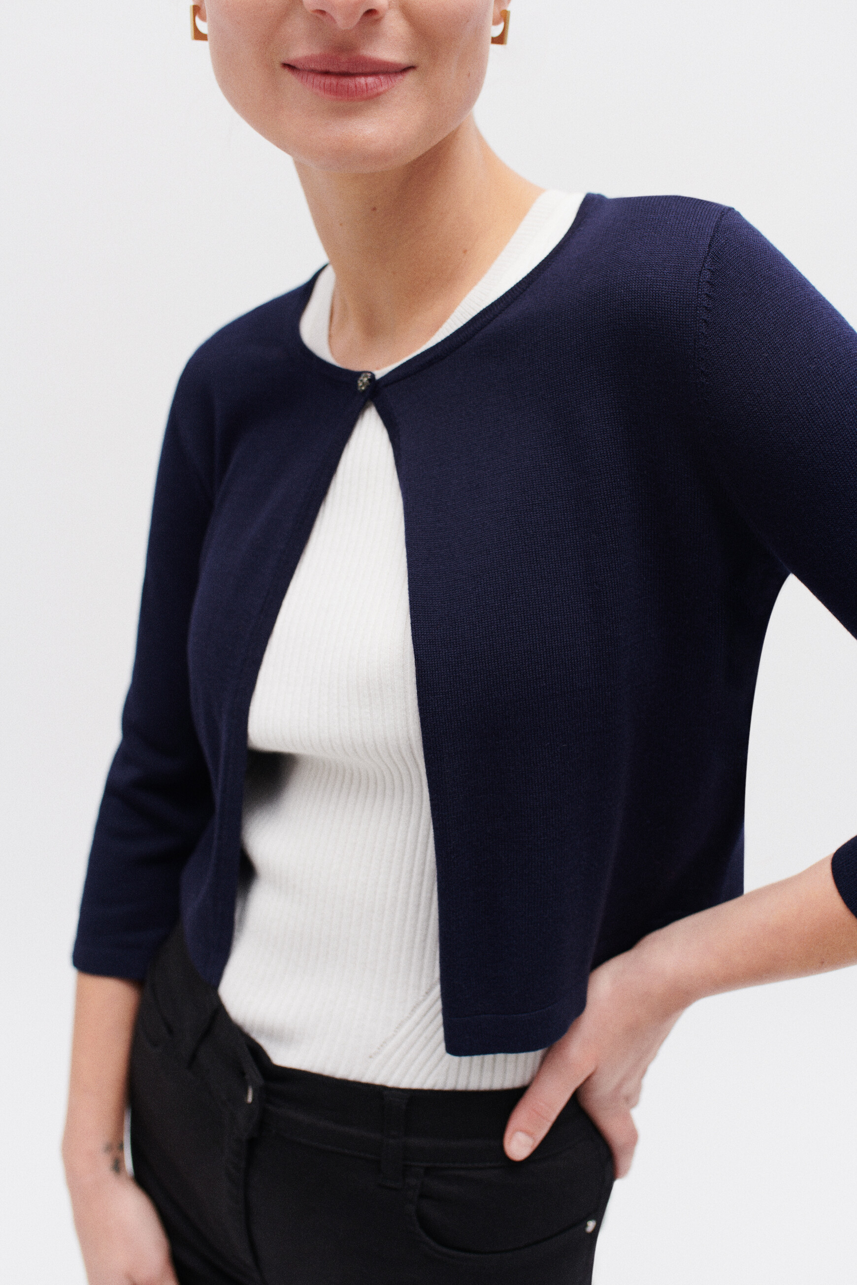 gilet bolero bleu marine