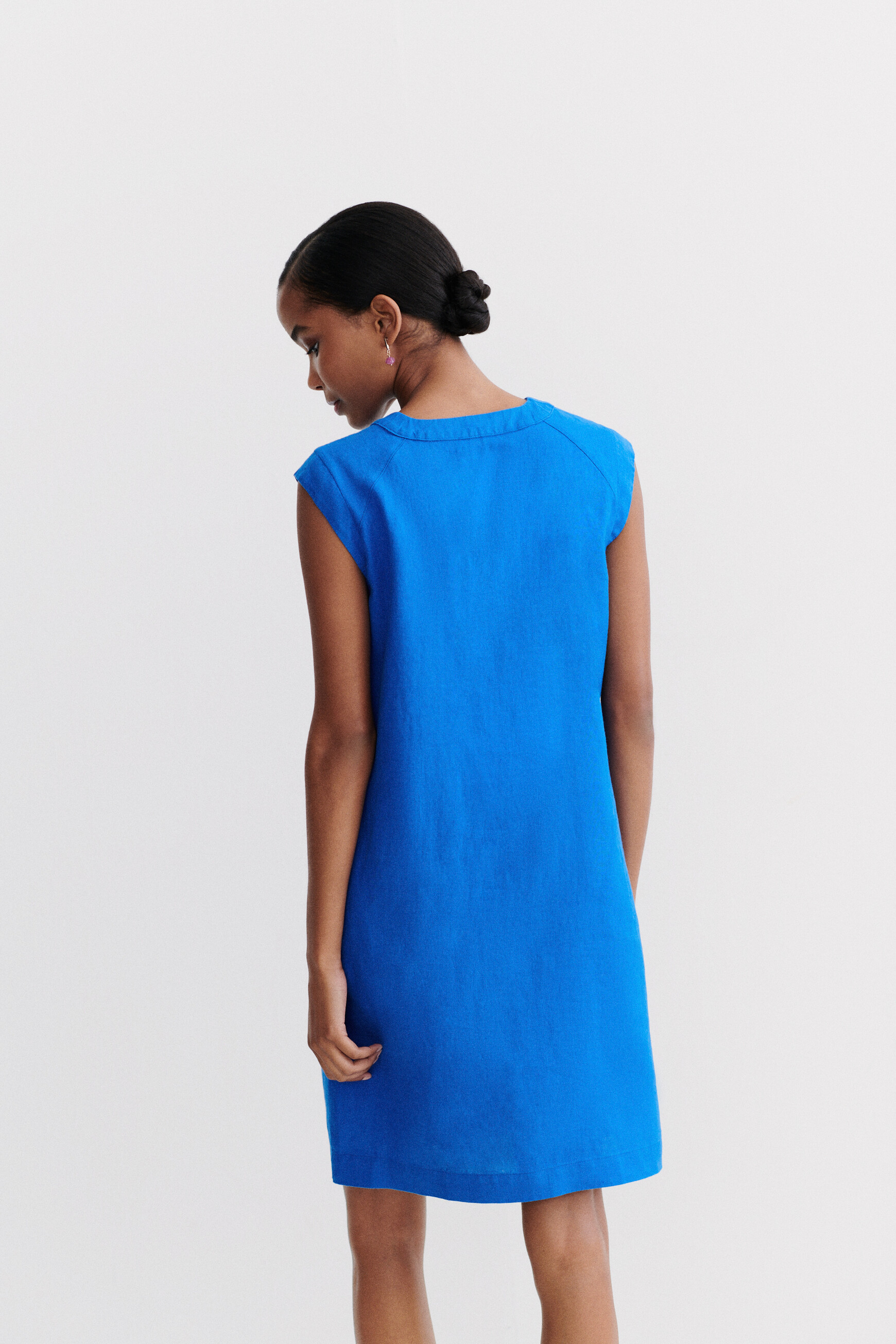 robe pamela 100 lin bleu electrique femme robe pamela 100% lin bleu electrique femme