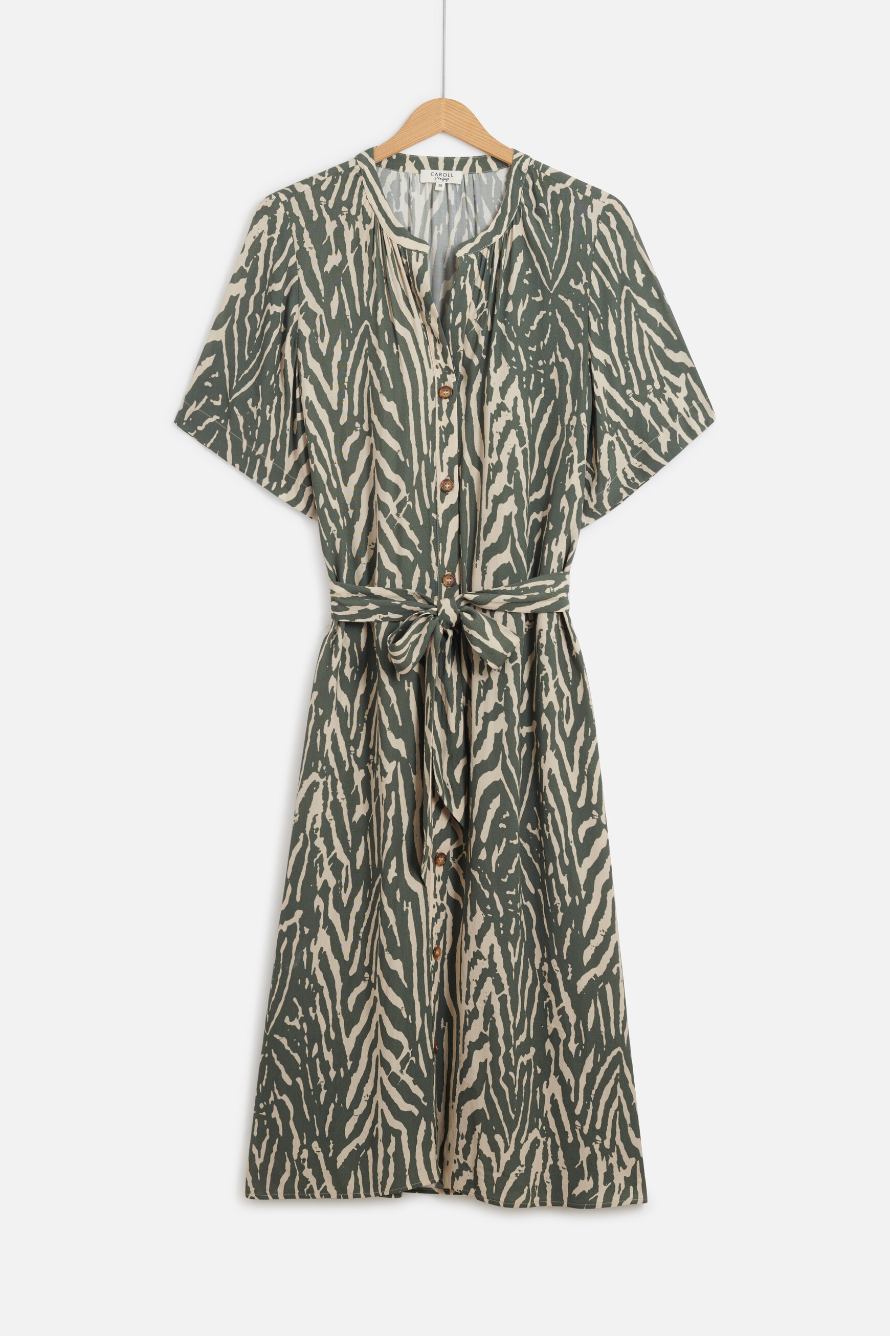 robe zumilia a imprime zebre vert kaki femme Robe zumilia à imprimé zébré vert kaki femme
