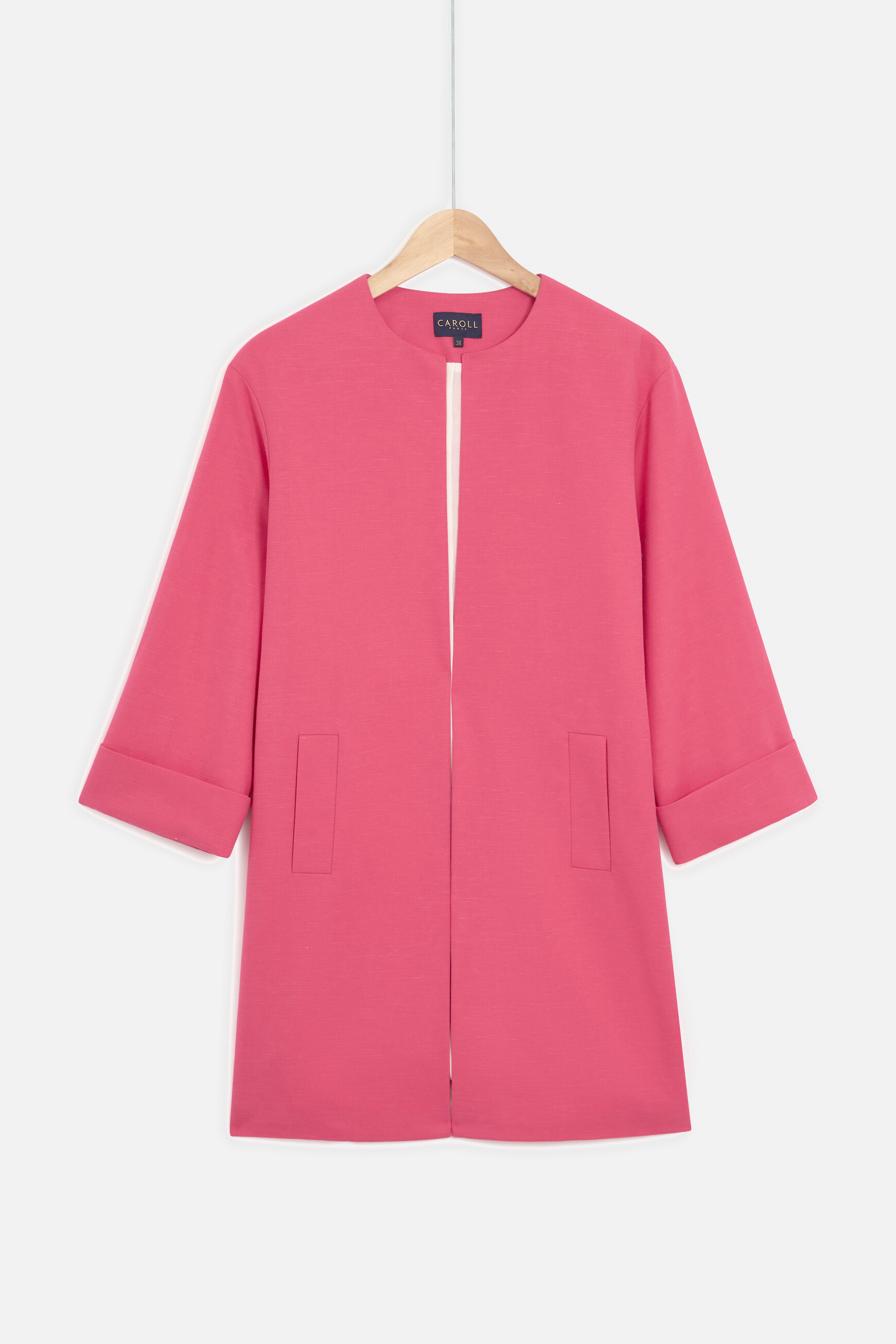 manteau long fushia femme