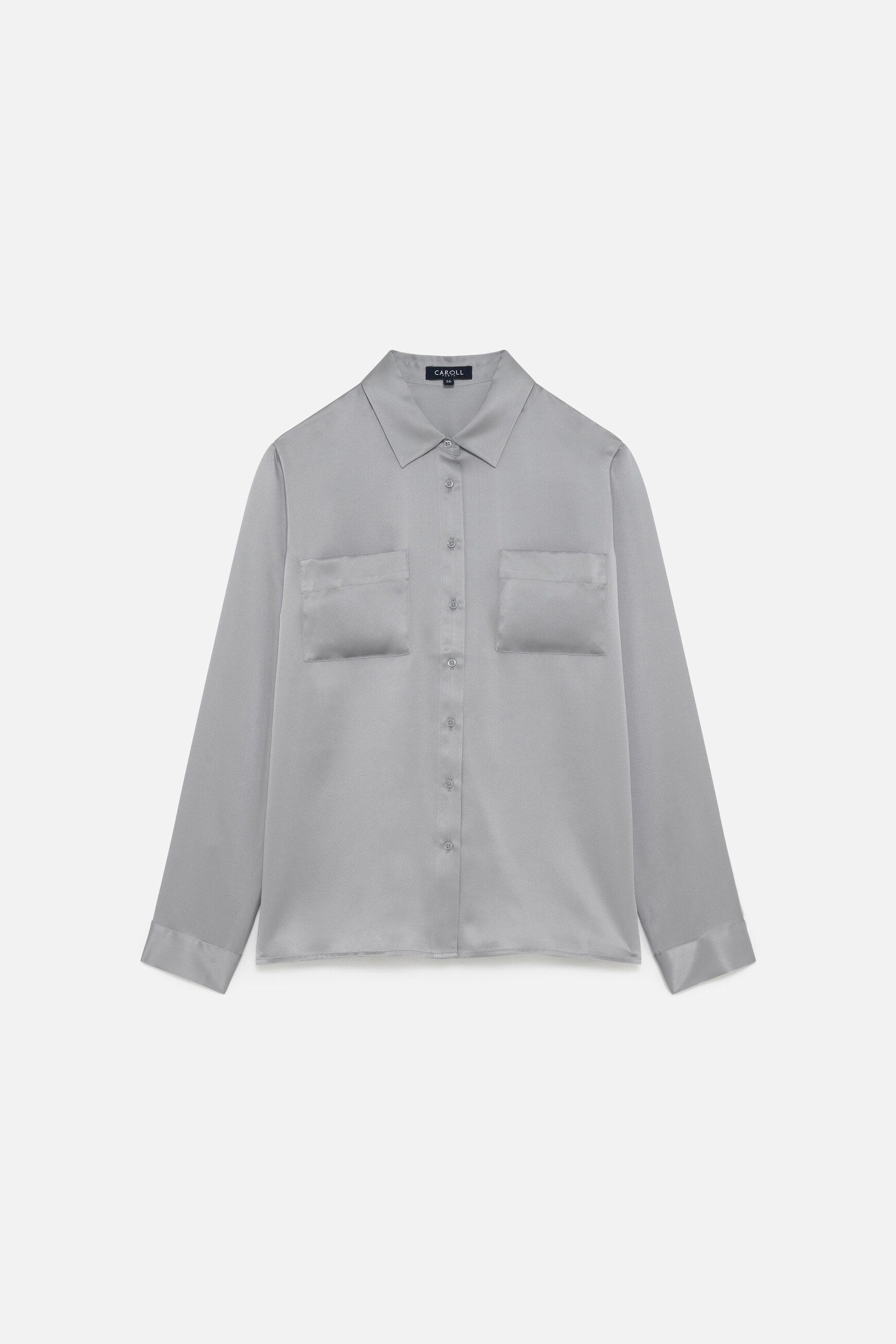 Jeanne b 100% silk shirt light grey woman