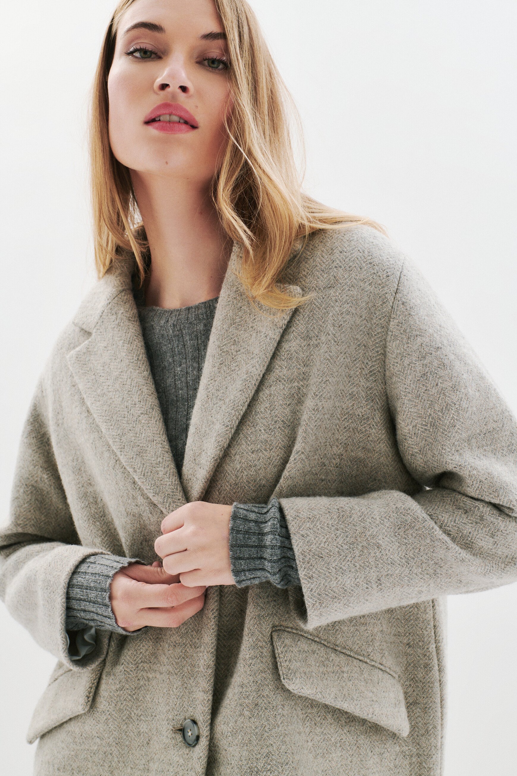 gbrillant coat 100 wool dark grey woman Gbrillant coat 100% wool dark grey woman