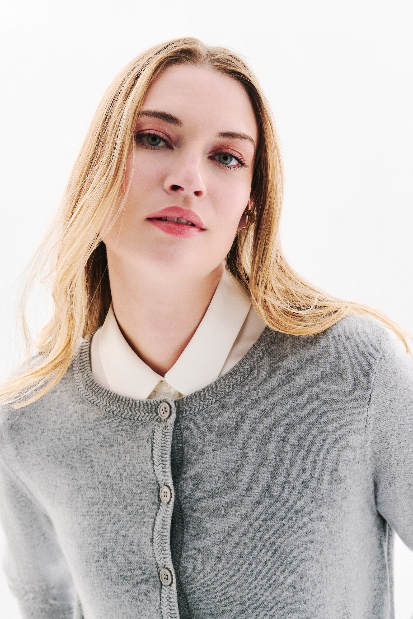 mcaroline 100% cashmere cardigan grey woman