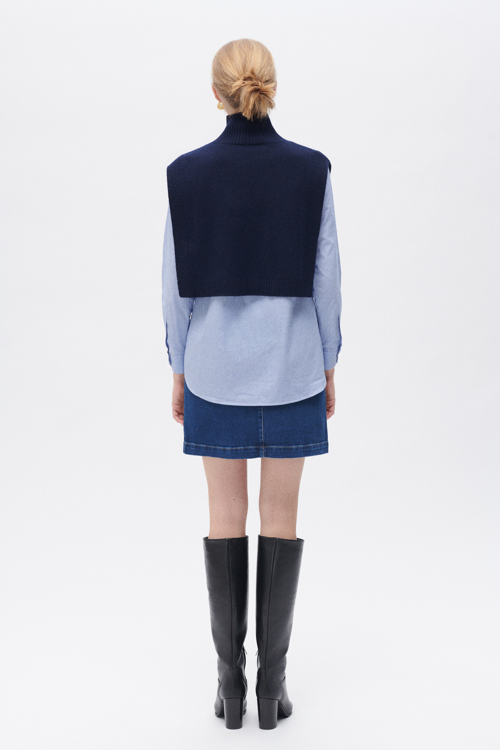 Poncho ysee bleu marine femme