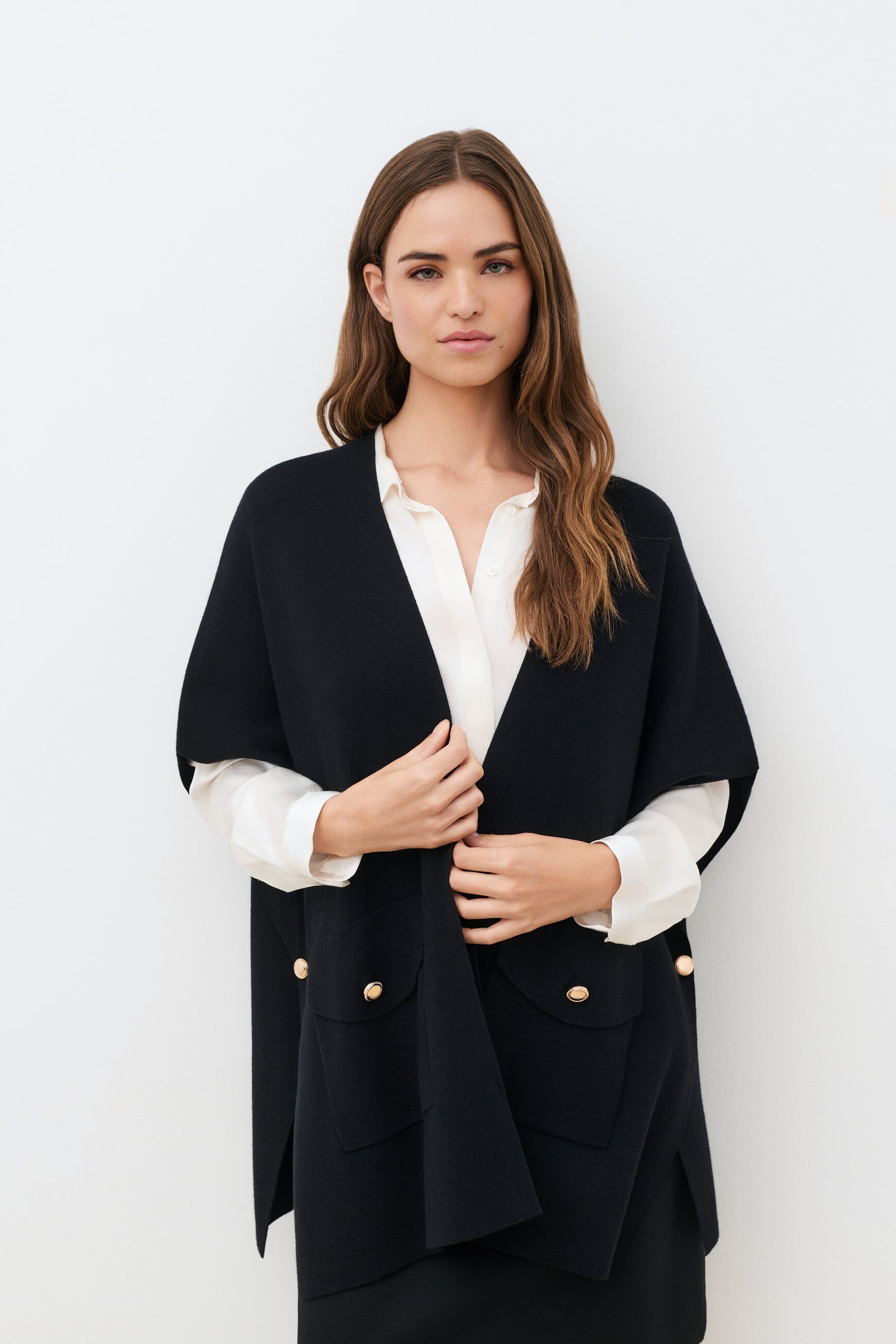 Poncho Hegil noir femme