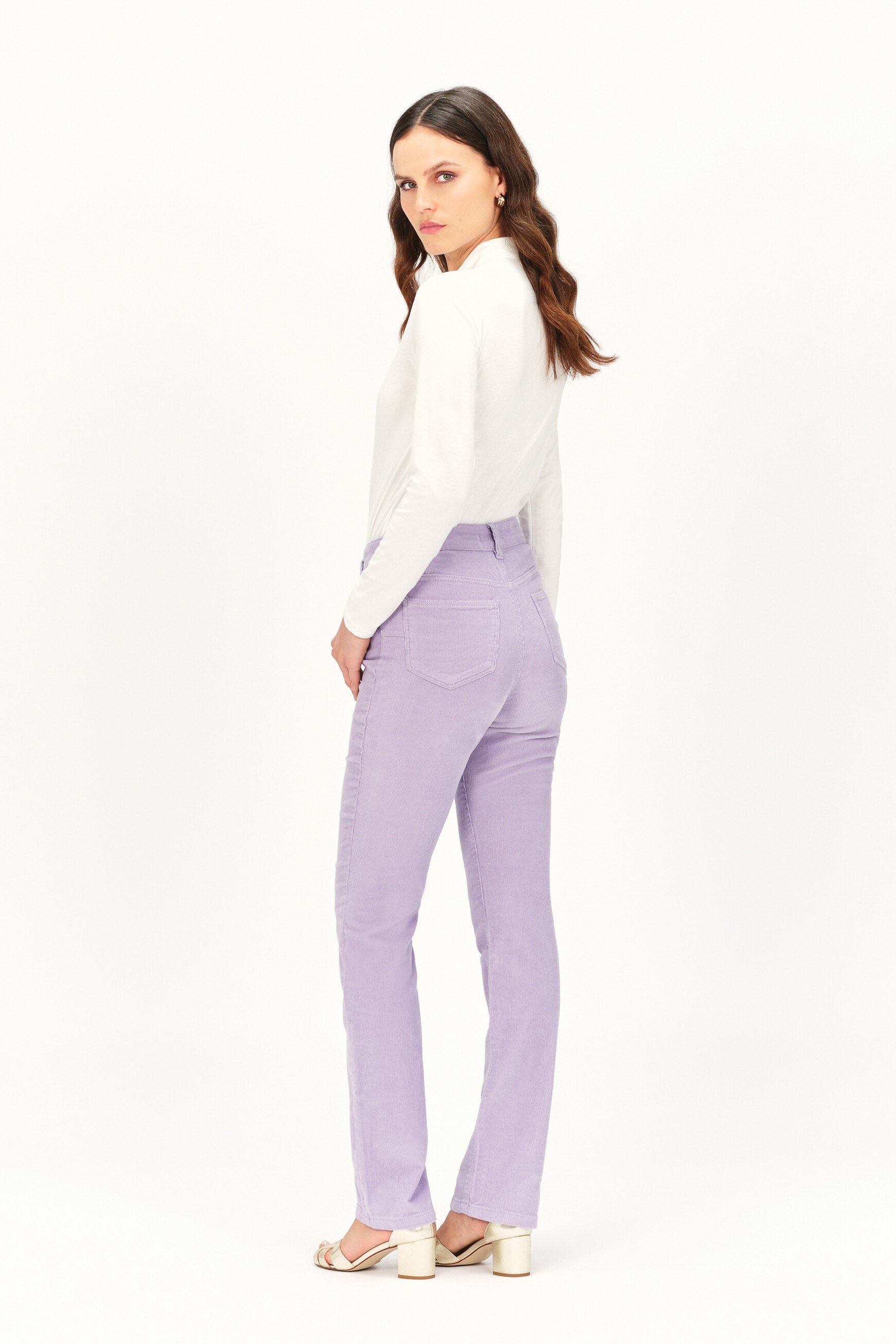 pantalon chicago velours parme femme pantalon chicago velours parme femme