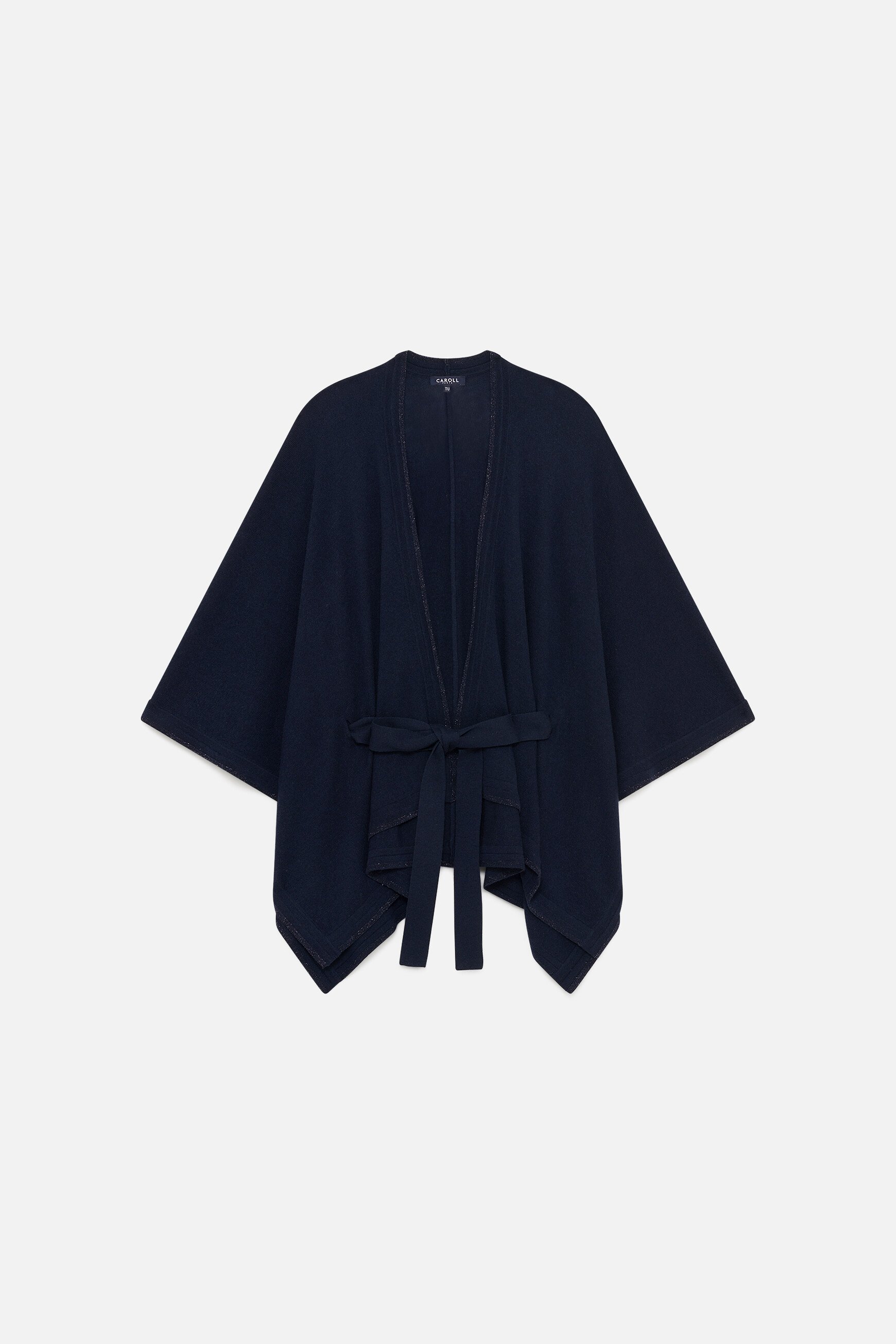 Poncho Albano bleu marine femme