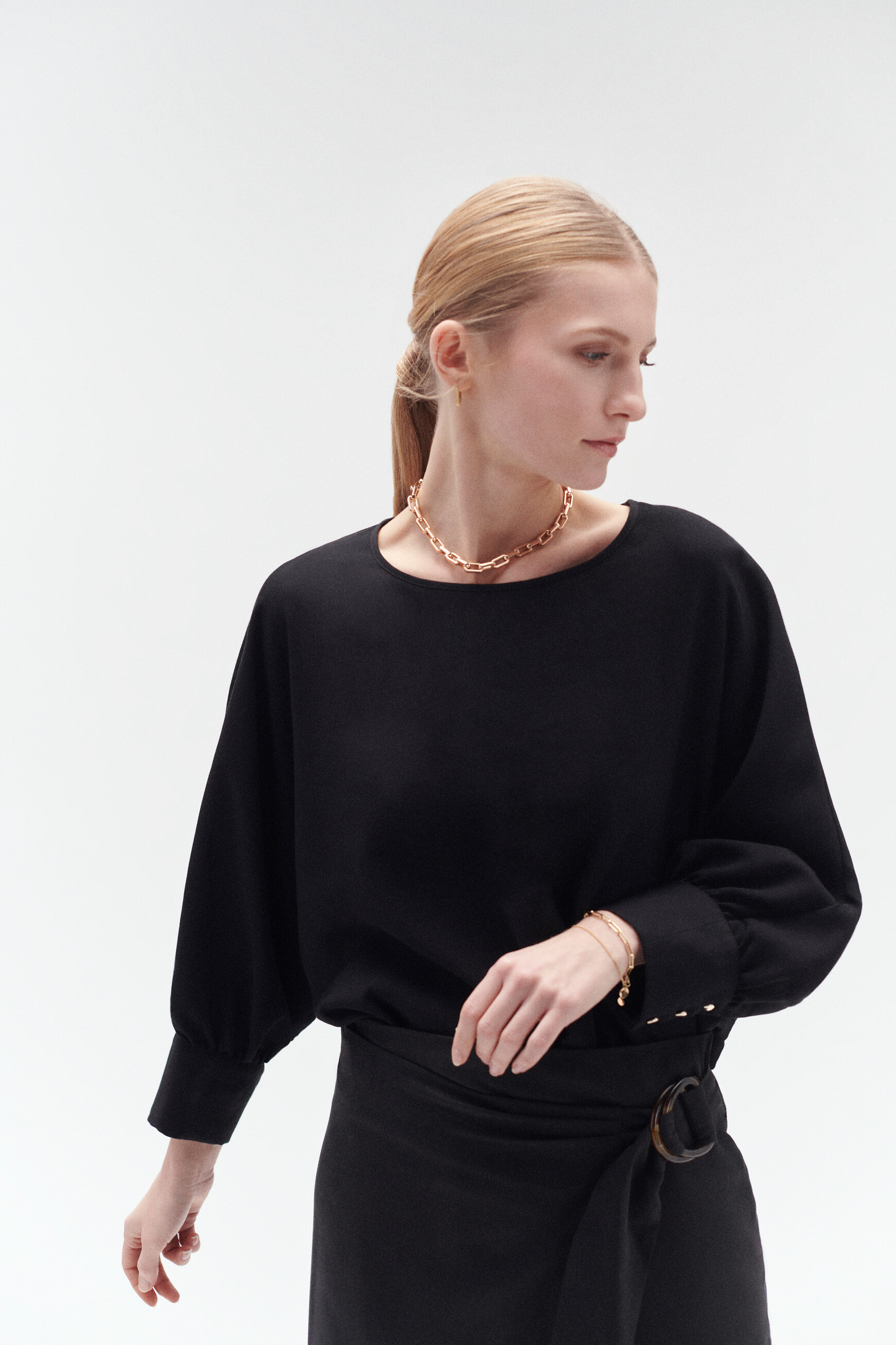 camisa marie lou lisa negro mujer Camisa Marie Lou lisa negro mujer