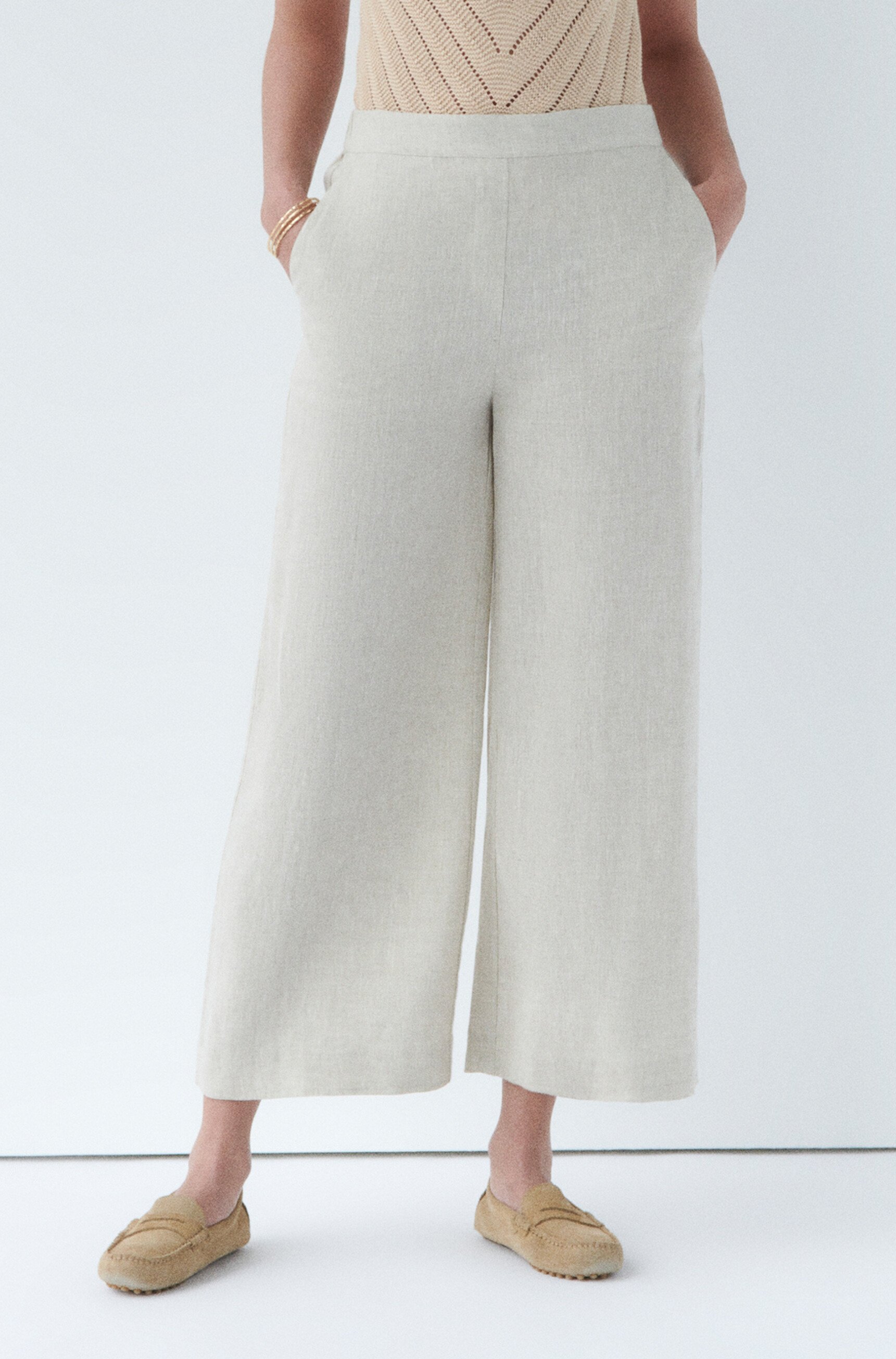 pantalon pandi 100 lin sable femme Pantalon pandi 100% lin sable femme
