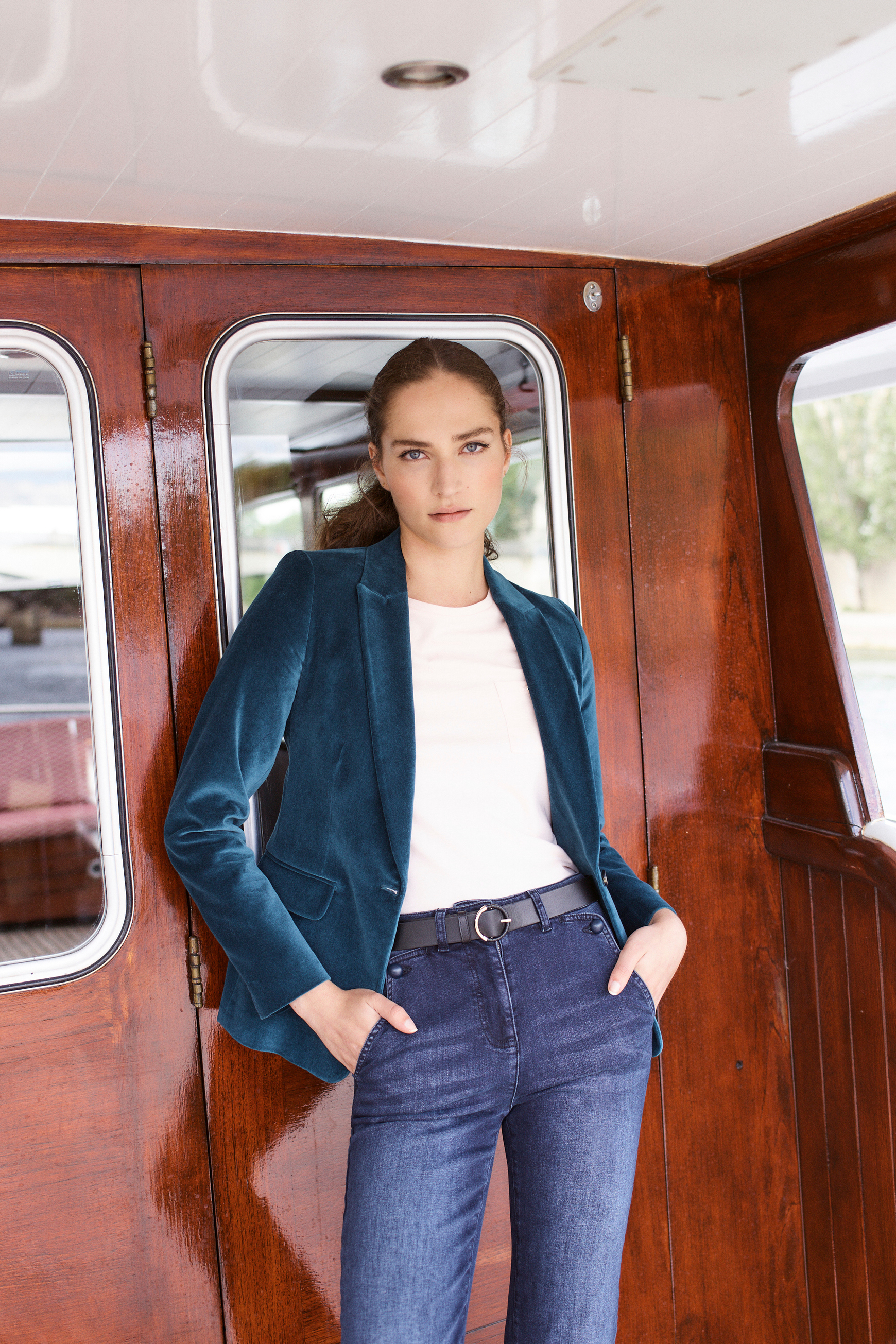 Tailleur femme online bleu canard