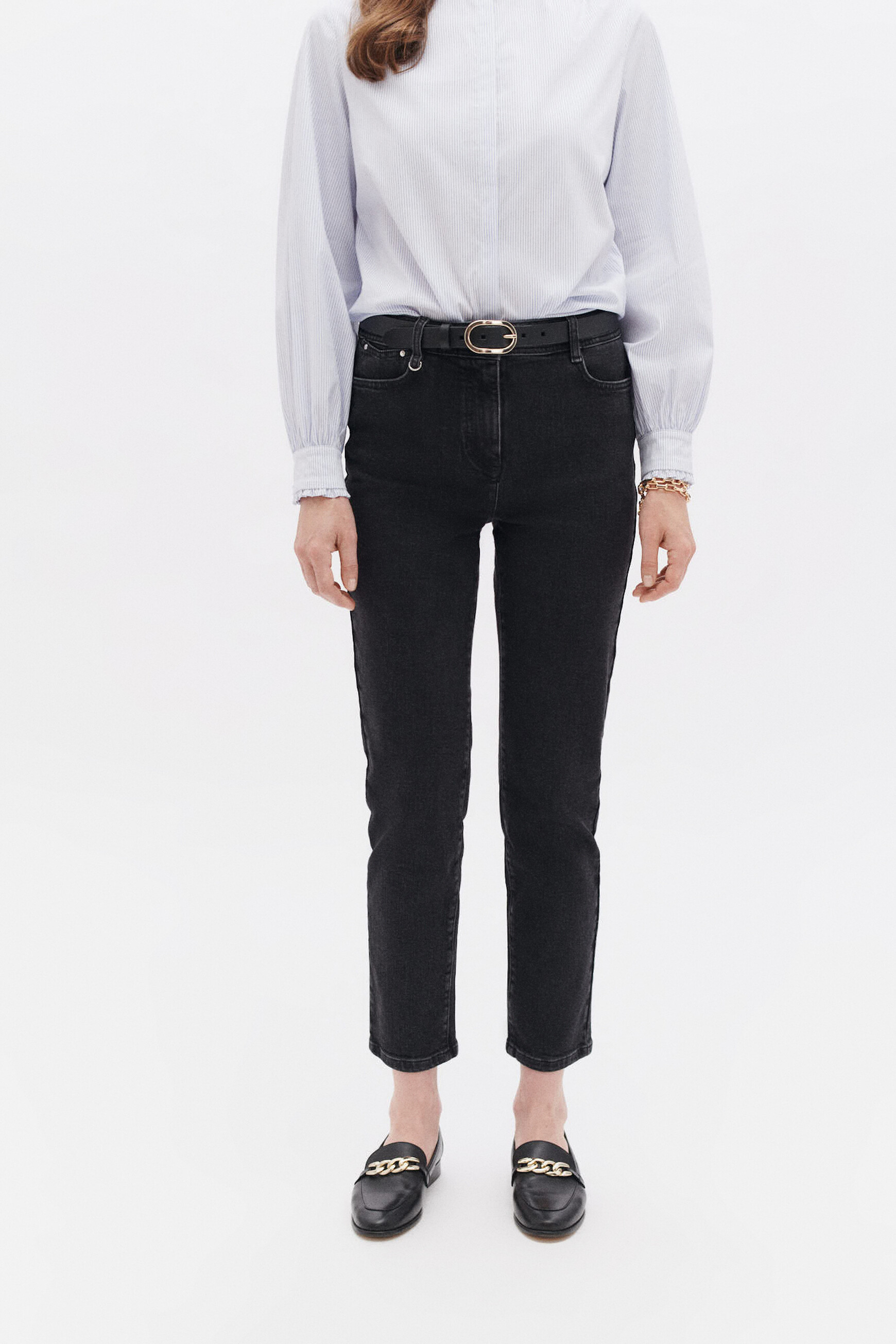 Pantalon gris foncé clearance femme